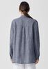 Puckered Organic Linen&nbsp;Classic Collar Long Shirt