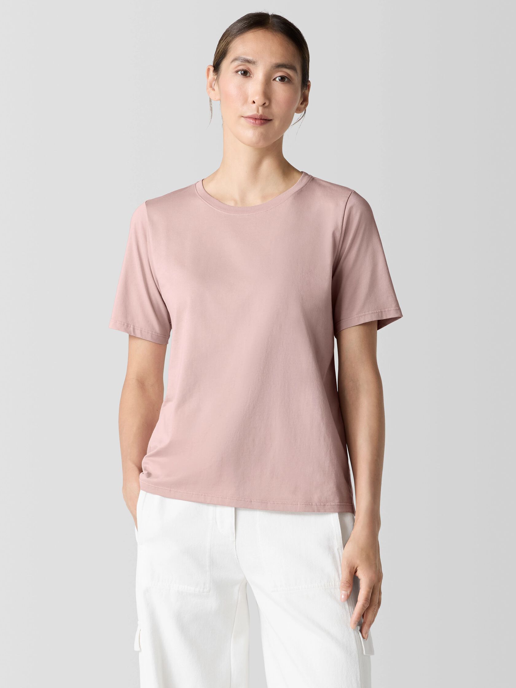 Organic Pima Cotton Jersey&nbsp;Round Neck Tee