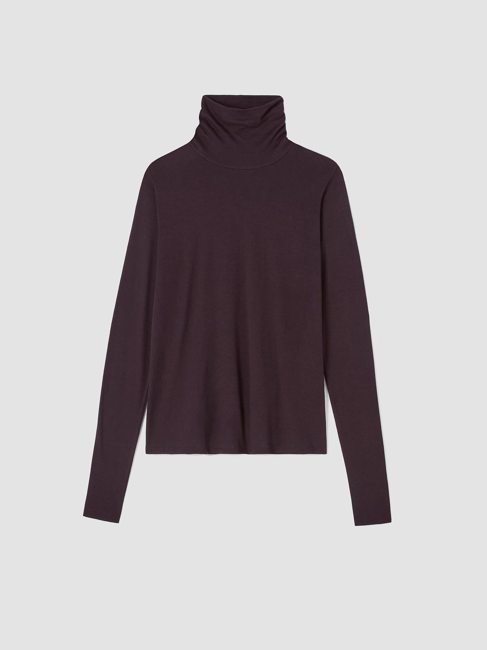 Pima Cotton Blend Turtleneck Top