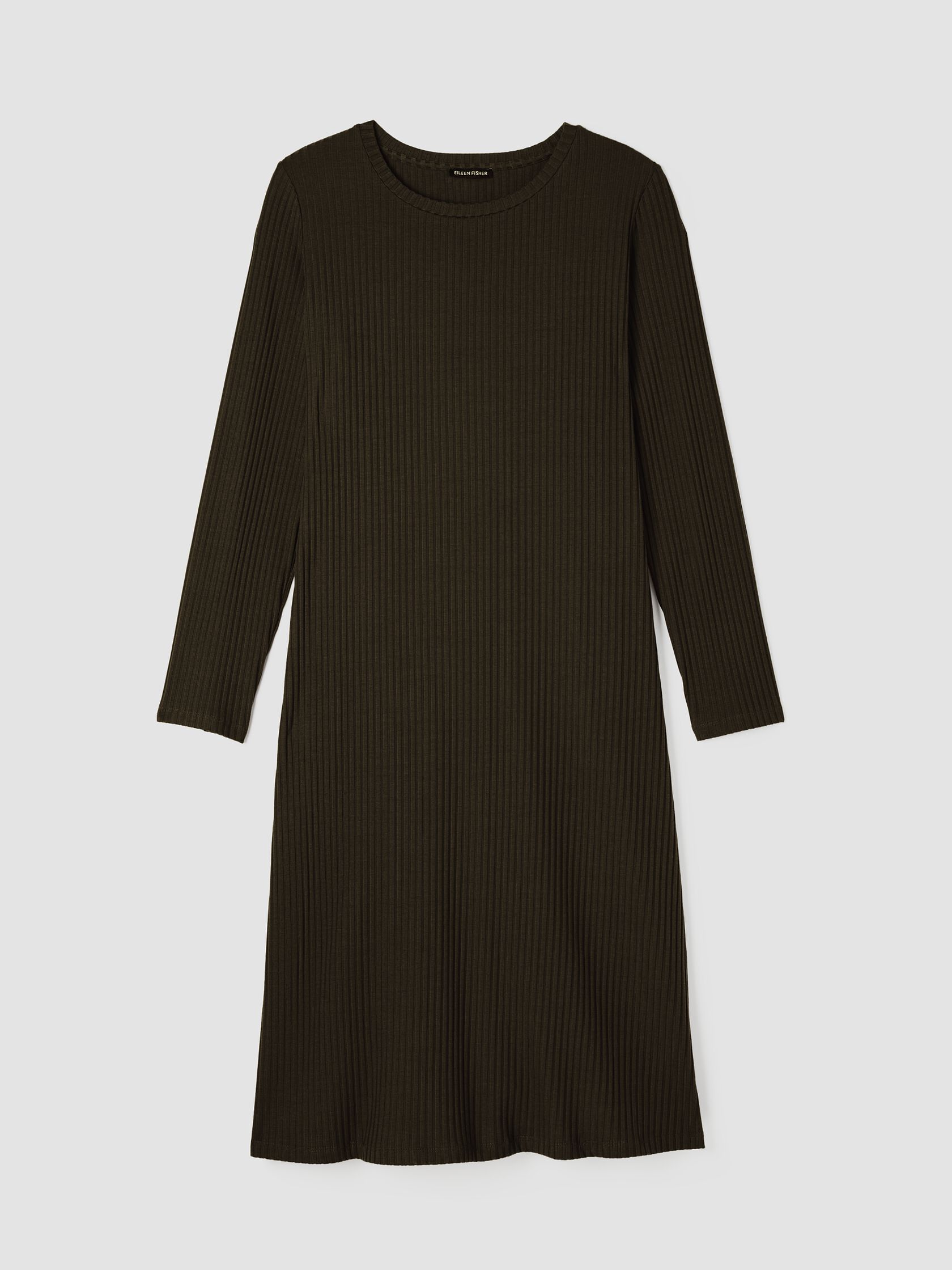 Textured Stretch Rib Crew Neck Dress