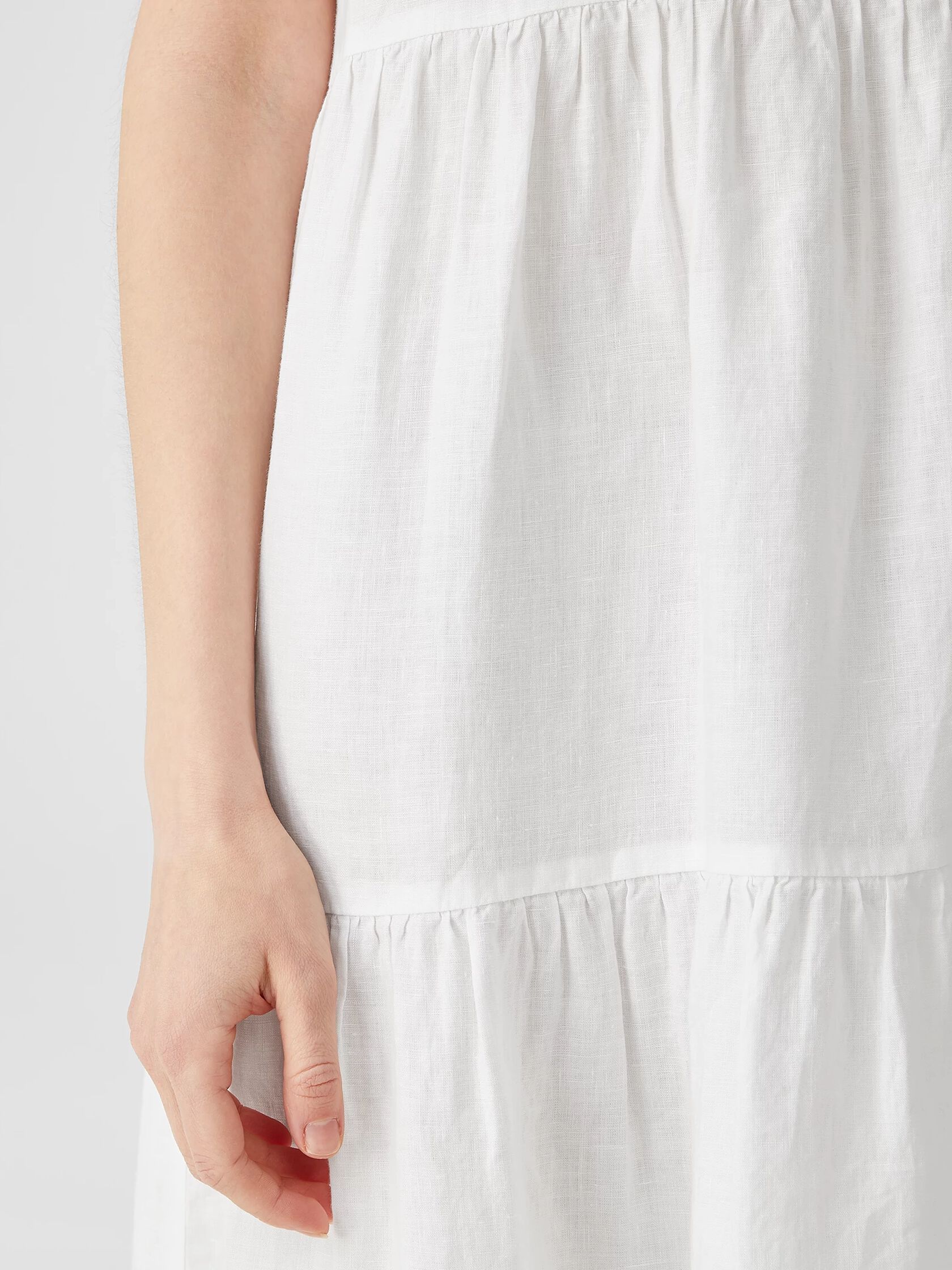 Organic Handkerchief Linen Tiered Dress