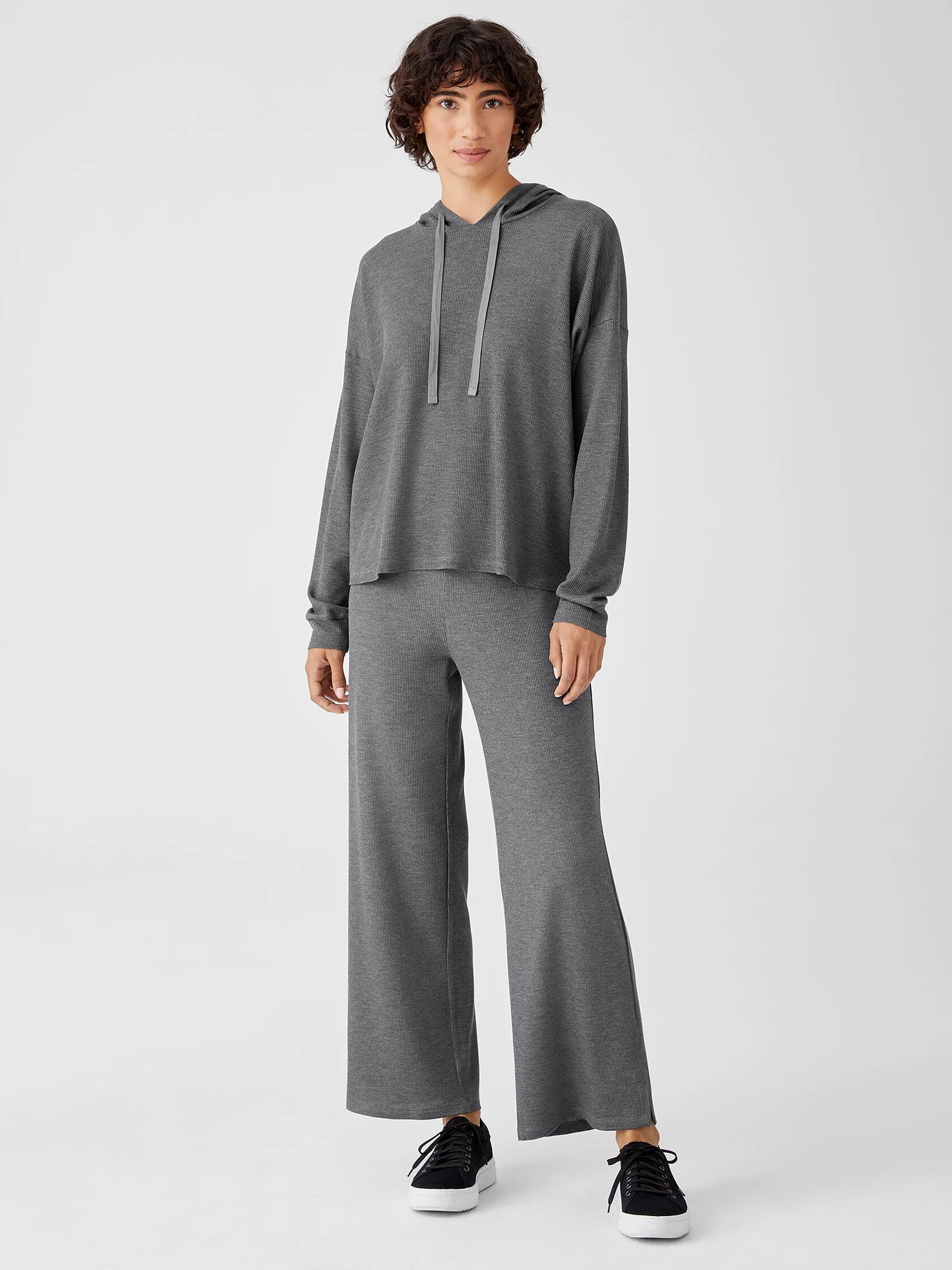 Cozy Waffle Knit Hooded Top