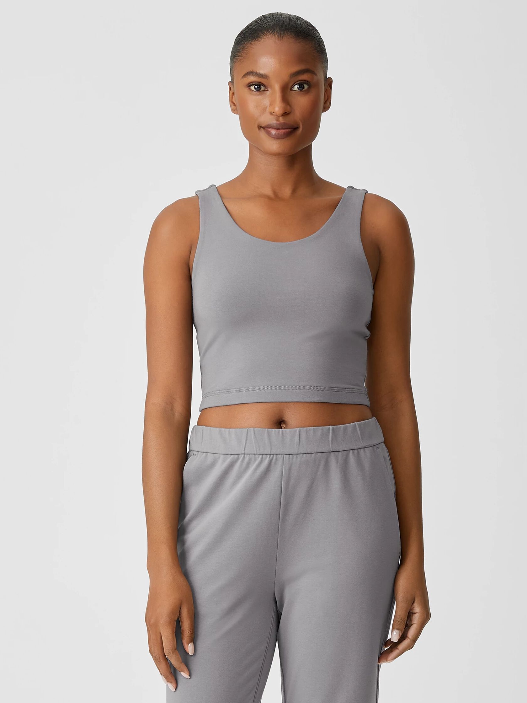 Pima Cotton Stretch Jersey Cropped Tank