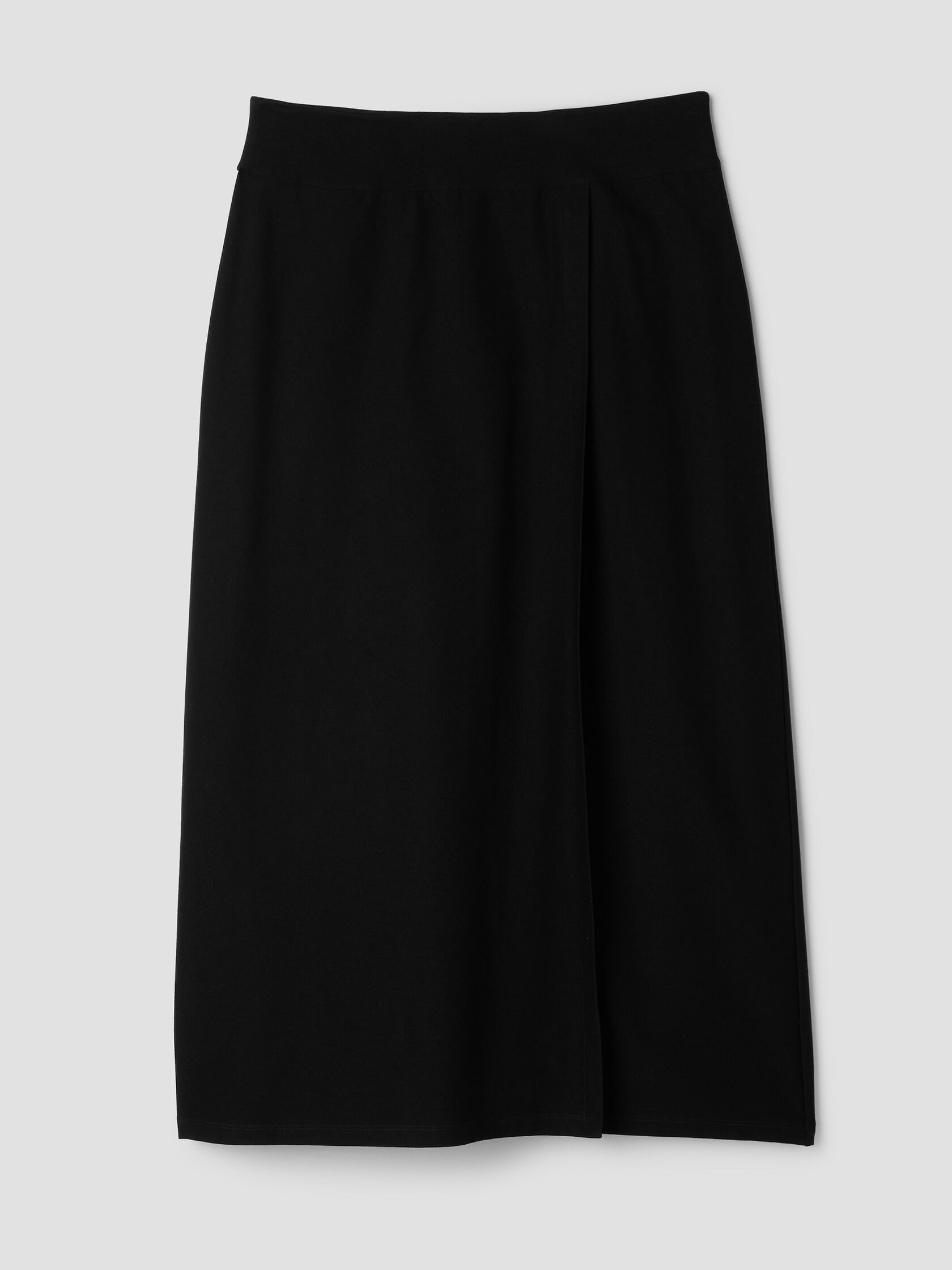 Washable Stretch Crepe Wrap Skirt