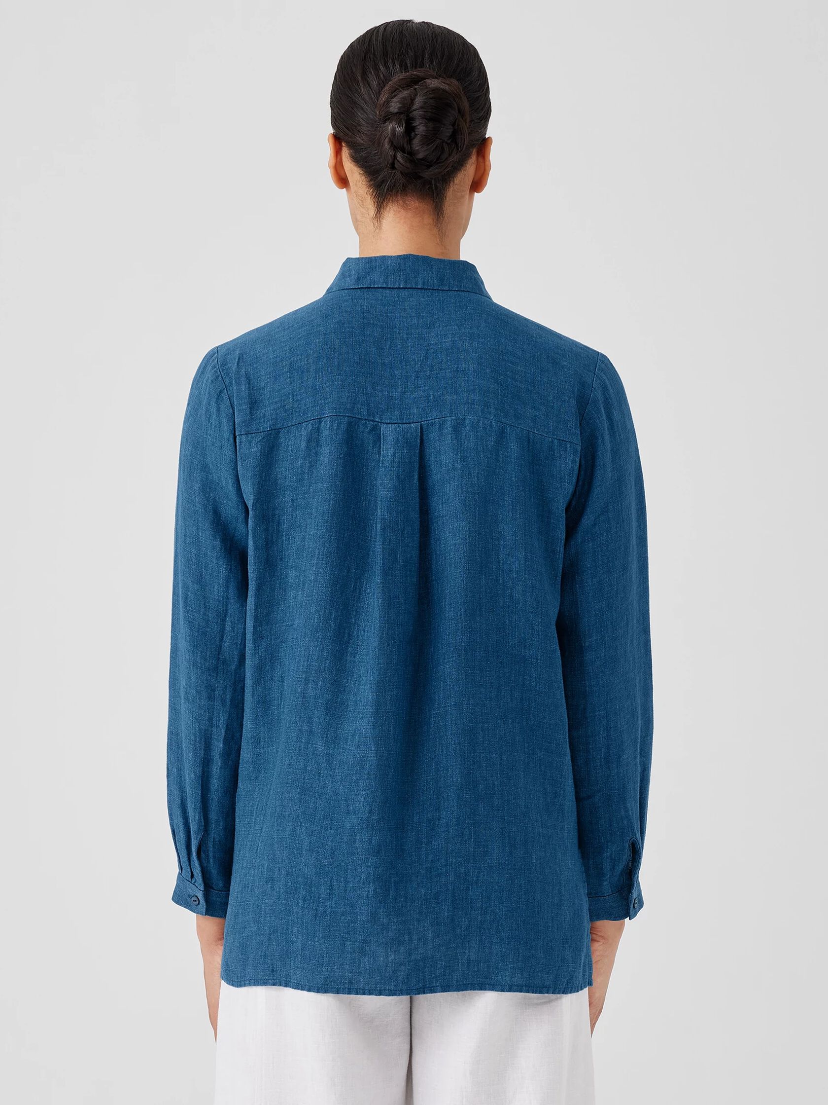 Washed Organic Linen D&eacute;lav&eacute; Classic Collar Shirt