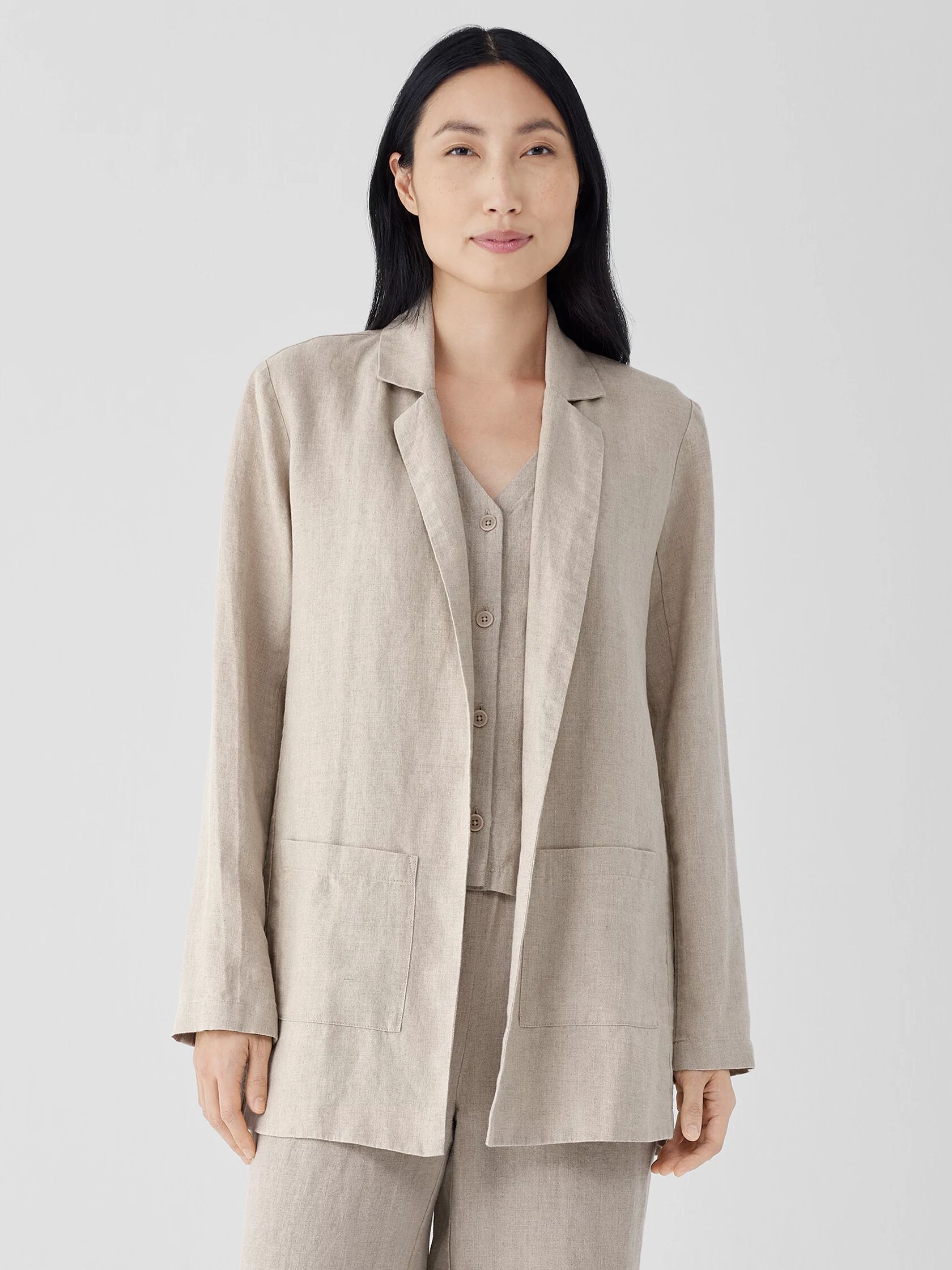 Organic Linen Long Blazer