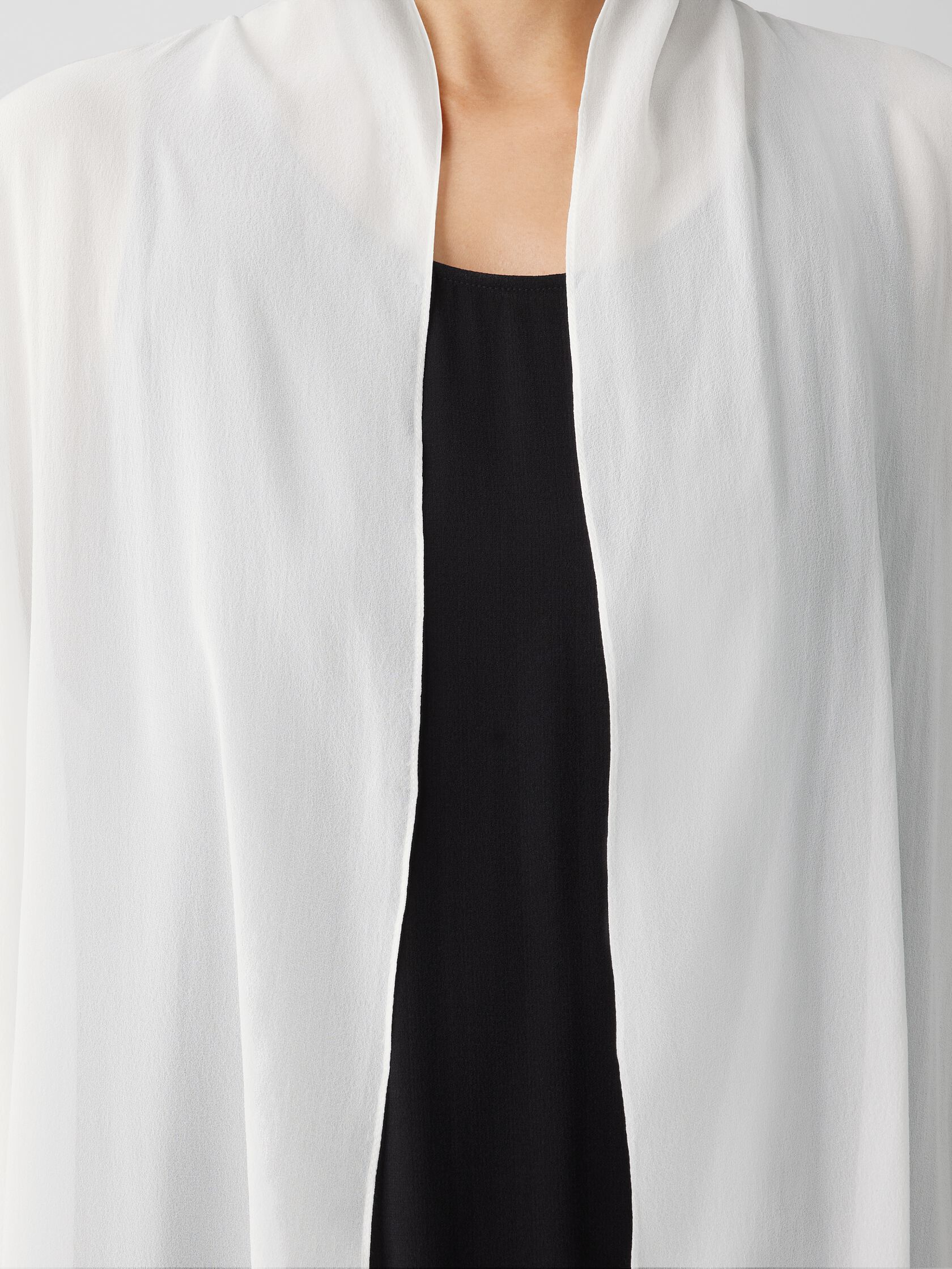 Sheer Silk Georgette High Collar Jacket