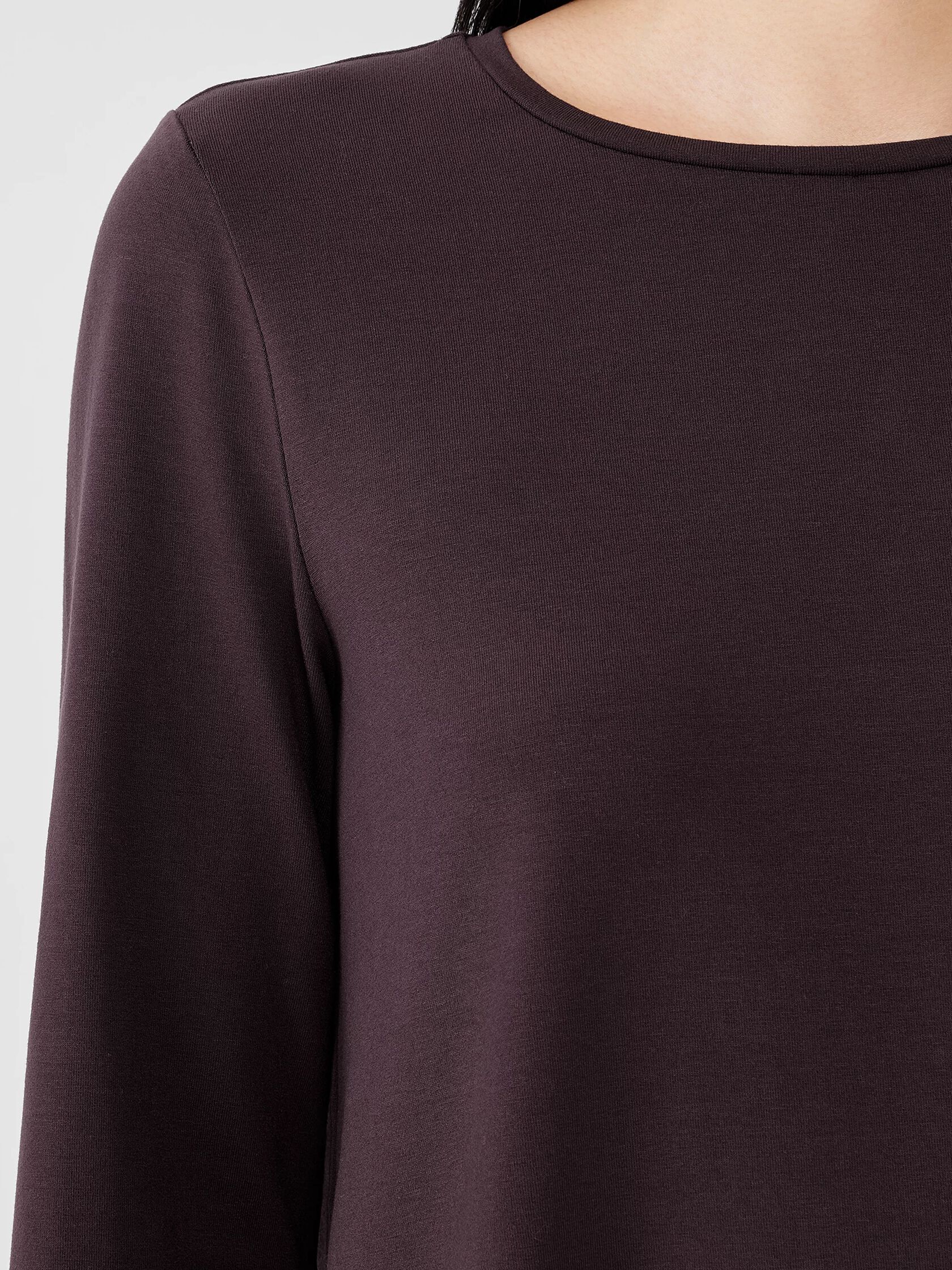 Stretch Jersey Knit Crew Neck Top