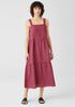 Washed Organic Linen Delave Tiered Dress