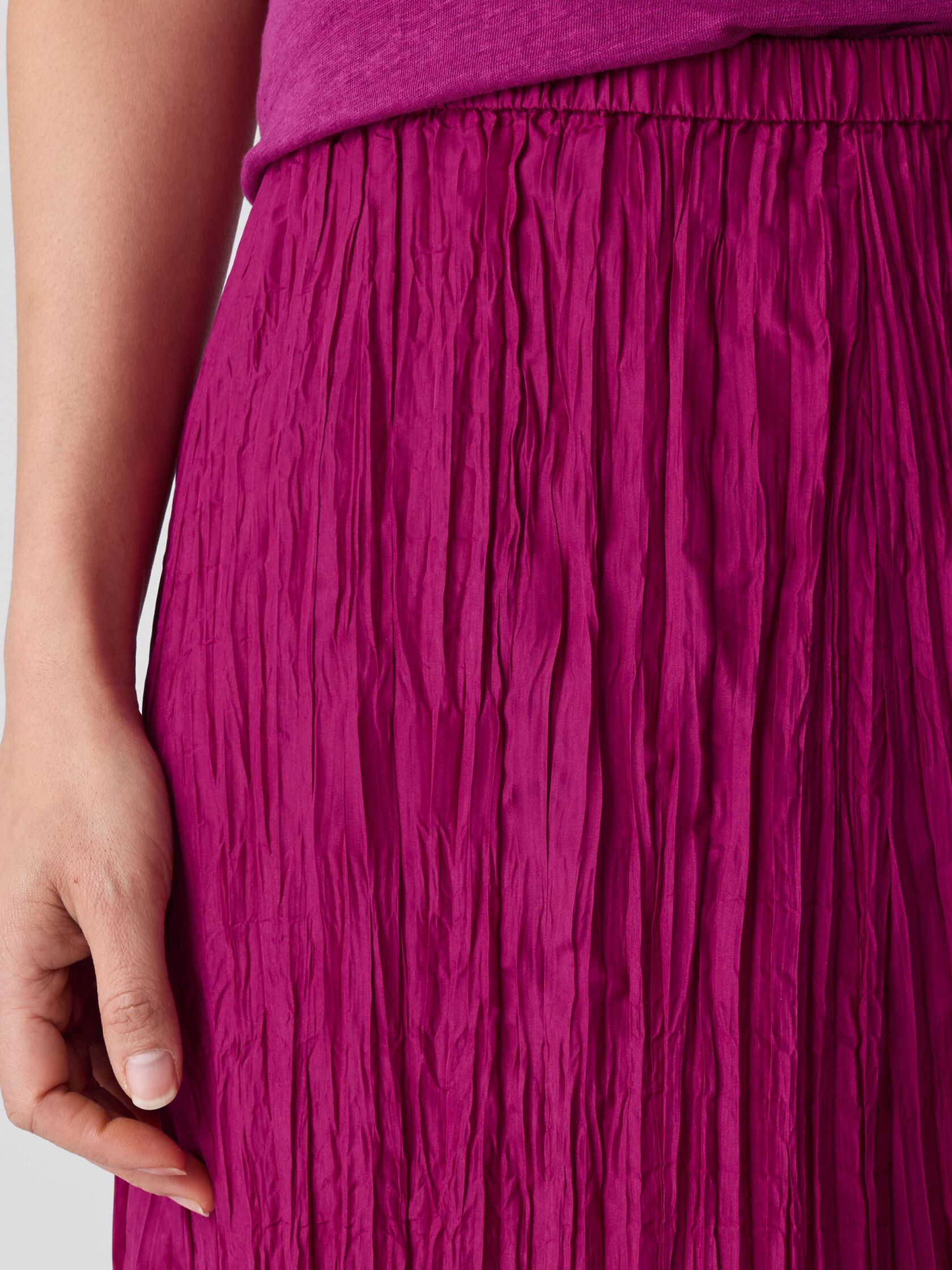 Crushed Silk Flared Skirt