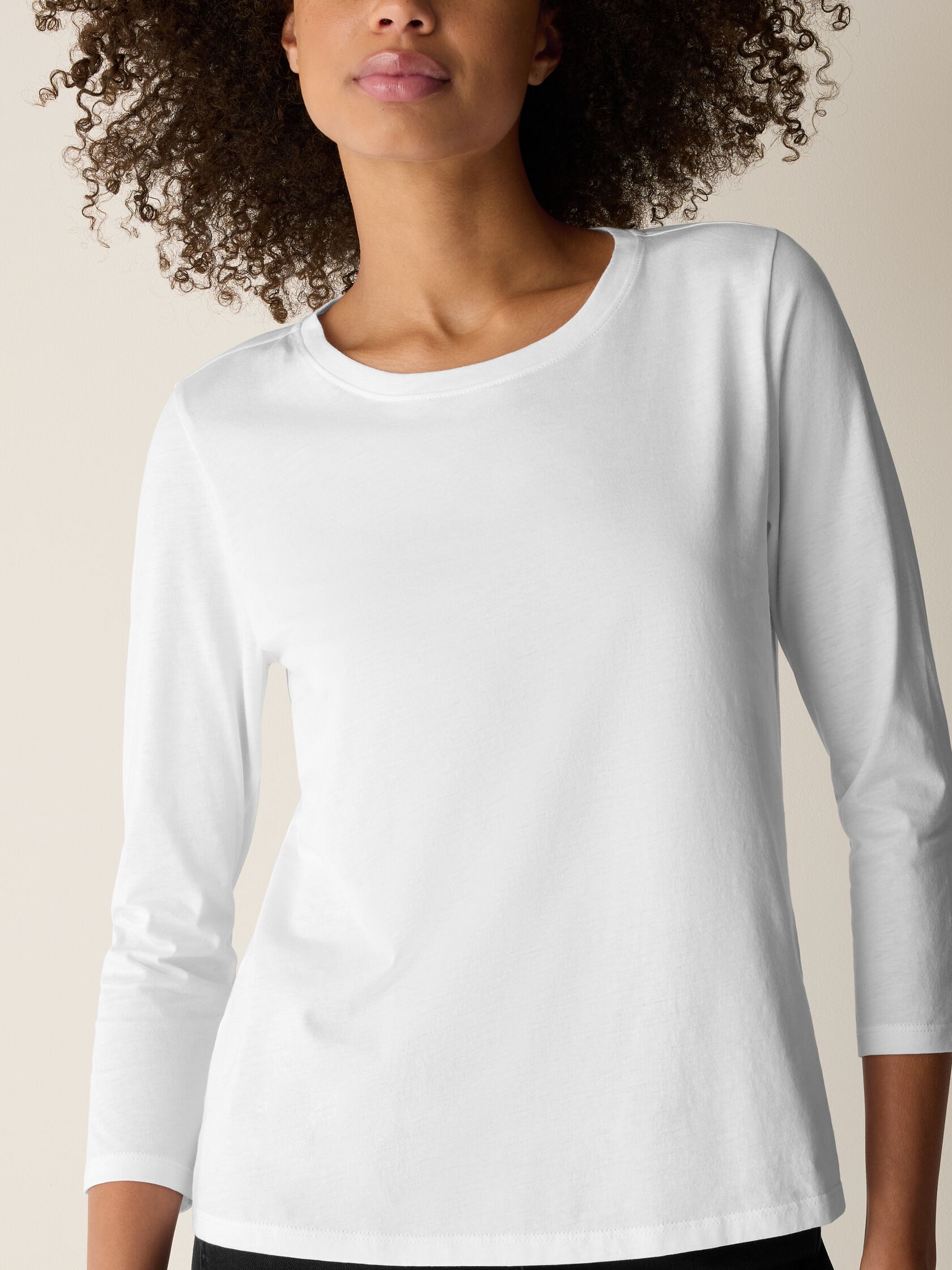Organic Pima Cotton Jersey 3/4-Sleeve Tee