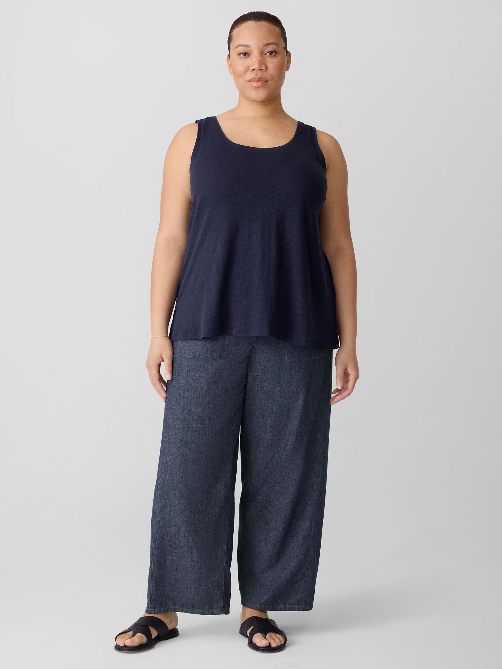 Organic Linen Jersey Scoop Neck Tank