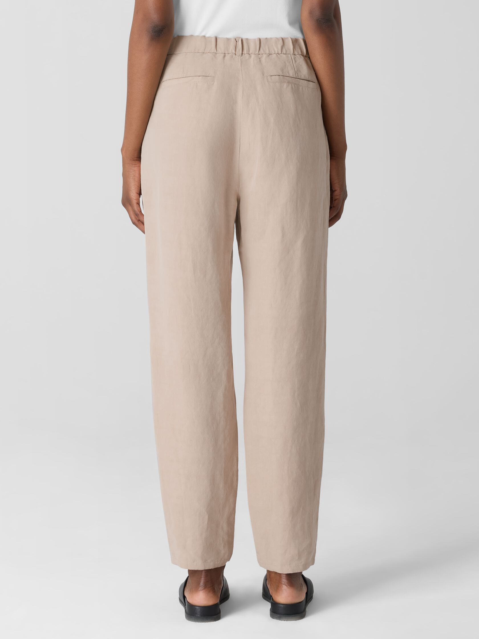 Linen Silk Twill Tapered Pant