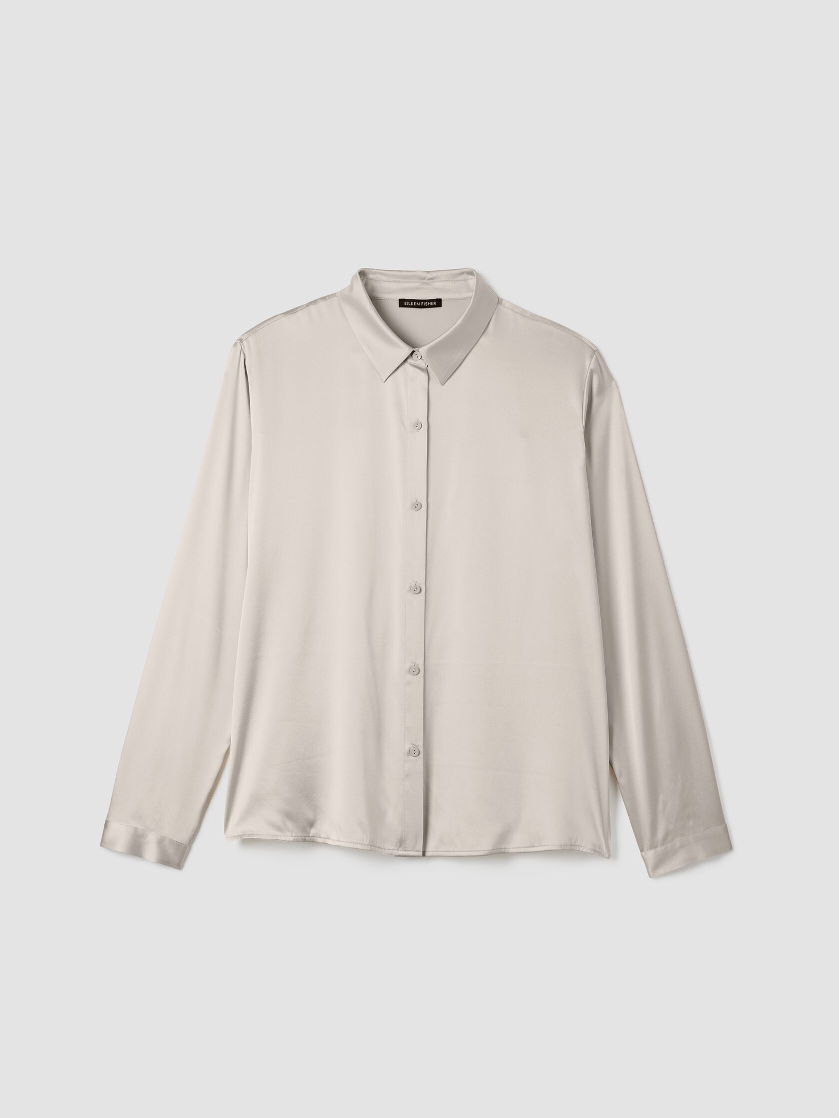 Stretch Silk Charmeuse&nbsp;Classic Collar Shirt