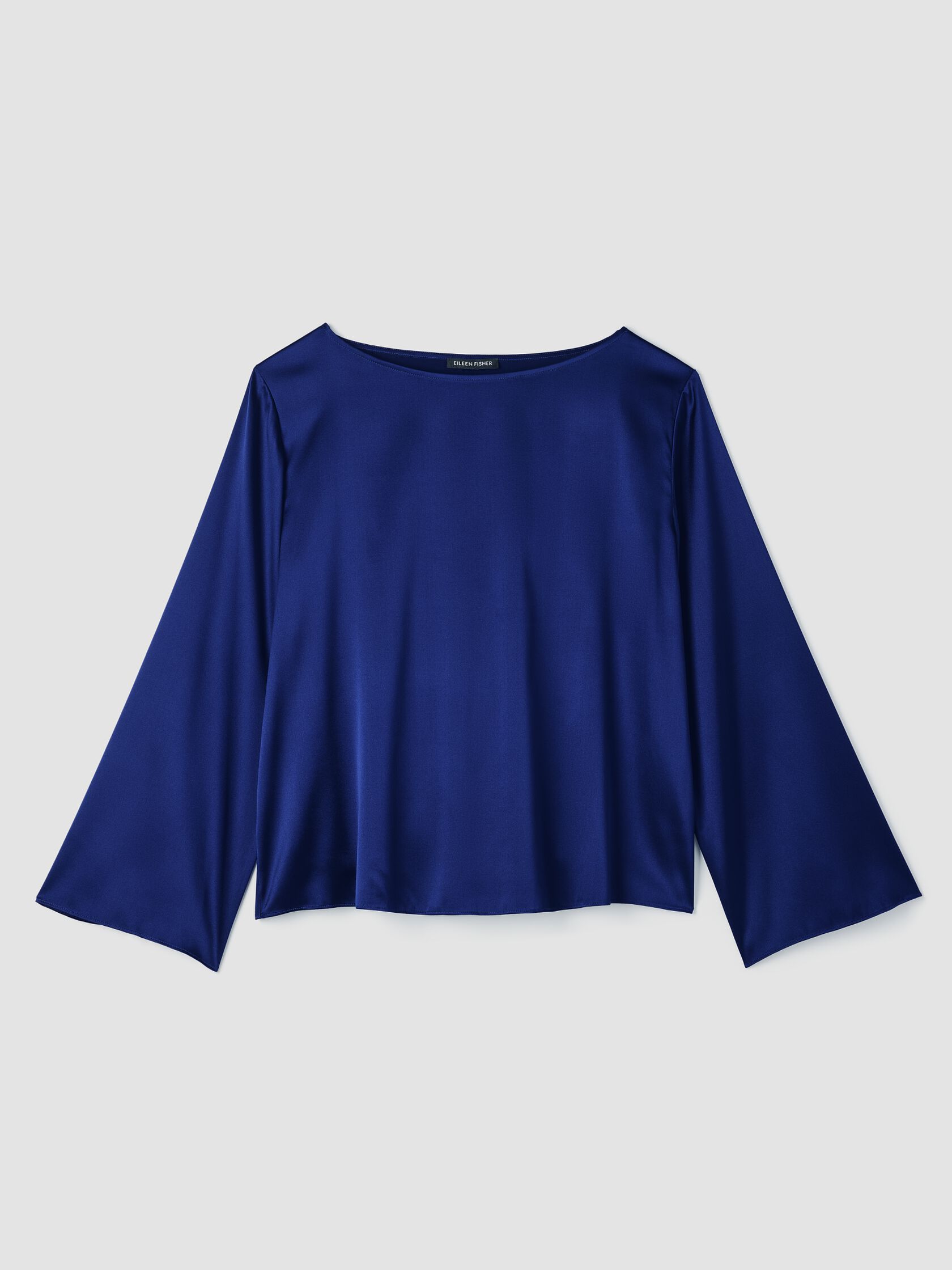 Stretch Silk Charmeuse Bateau Neck Top