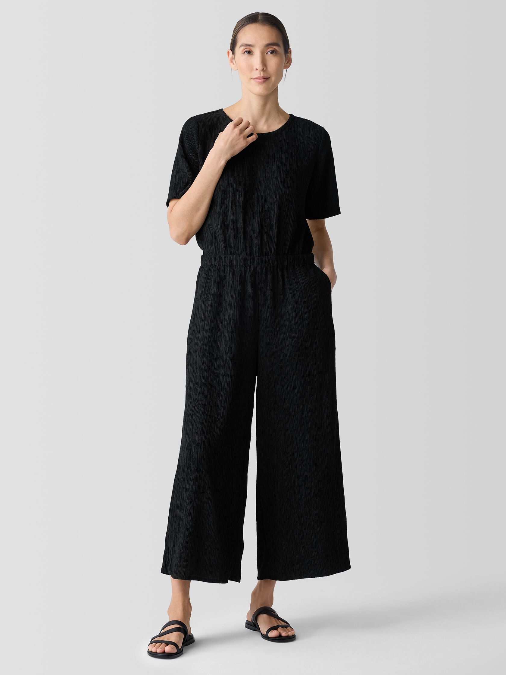 Woven Pliss&eacute; Jumpsuit