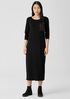 Stretch Jersey Knit Jewel Neck Dress