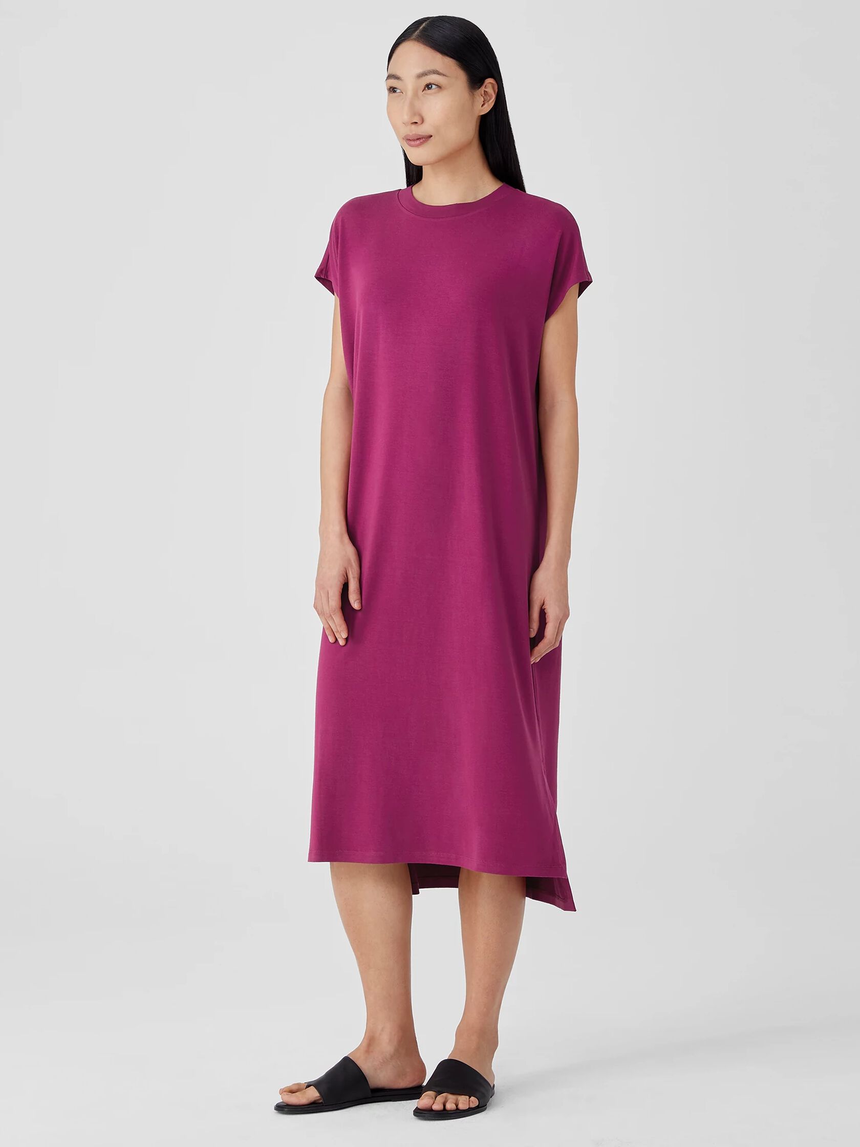 Viscose Jersey Crew Neck Dress