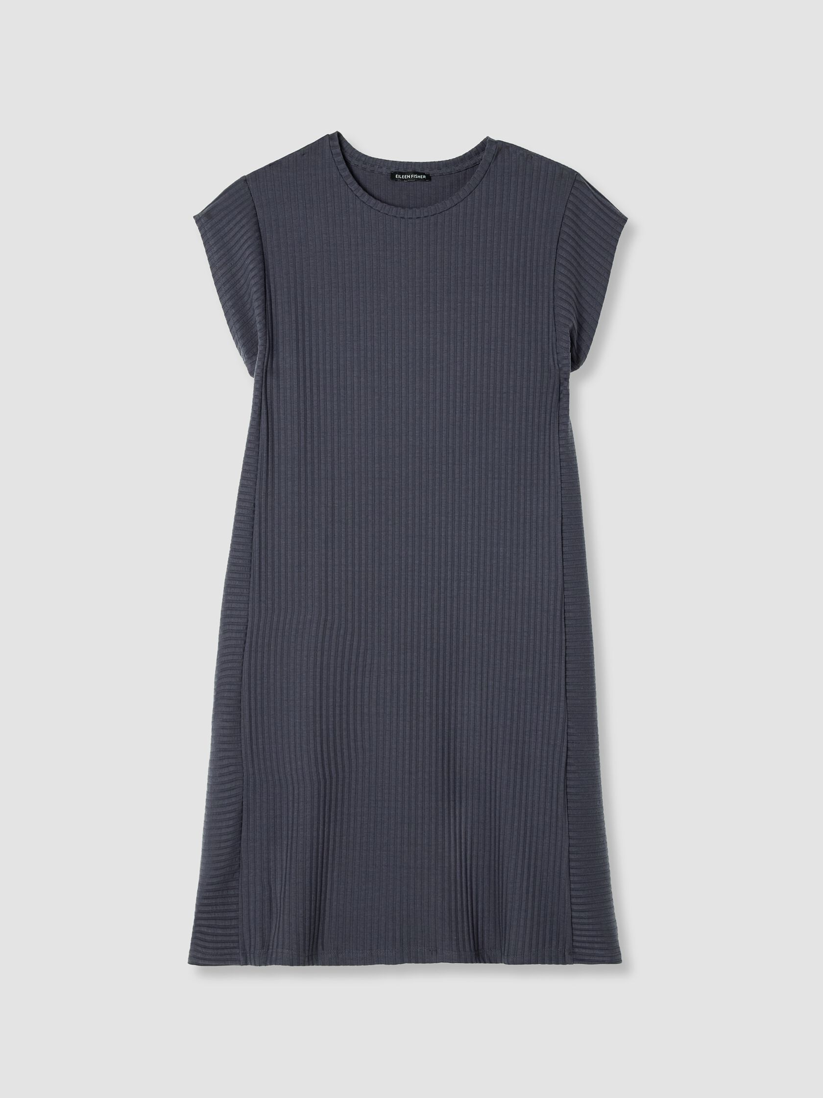 Textured Stretch Rib Round Neck Dress