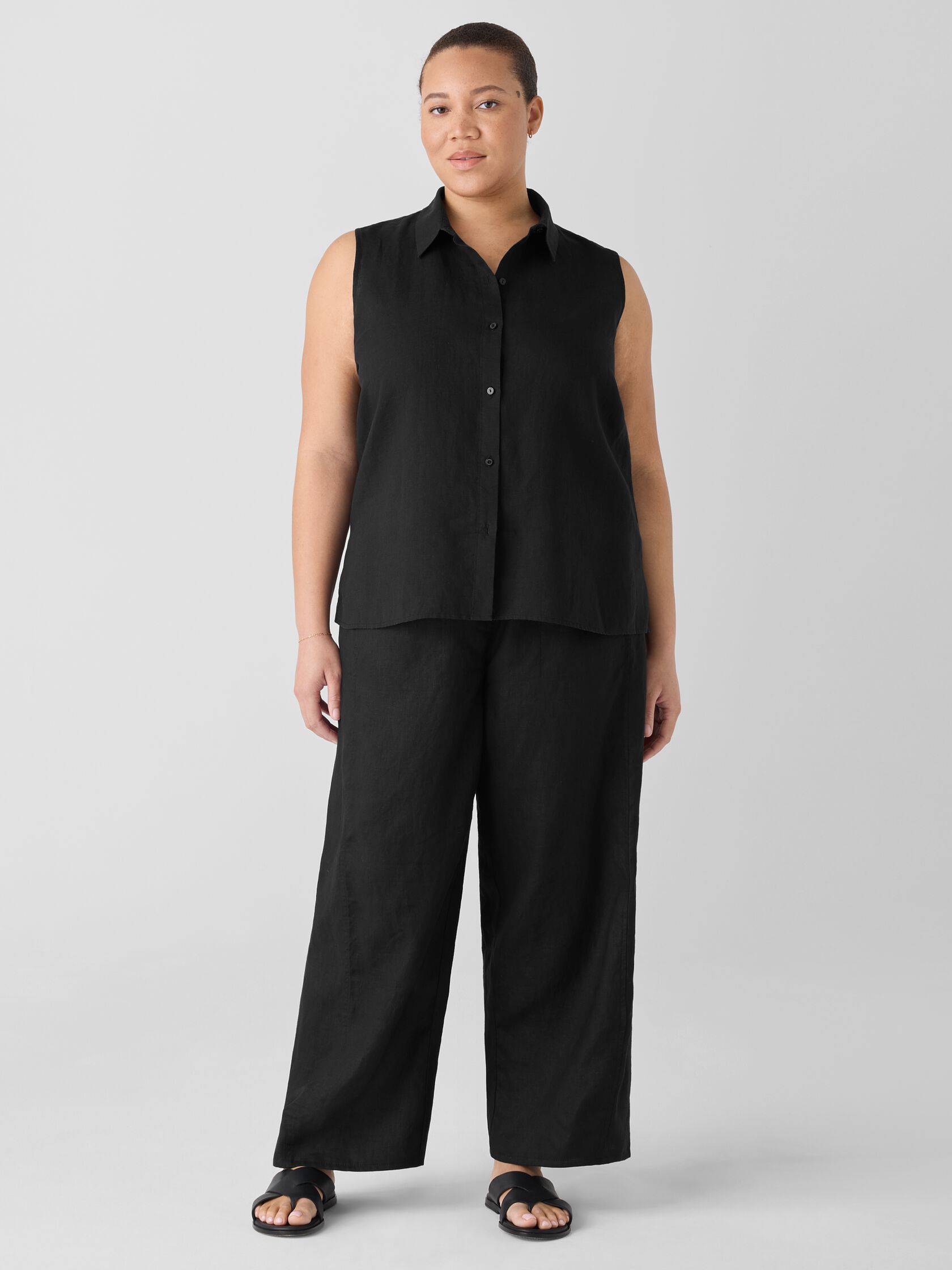 Organic Handkerchief Linen Sleeveless Shirt