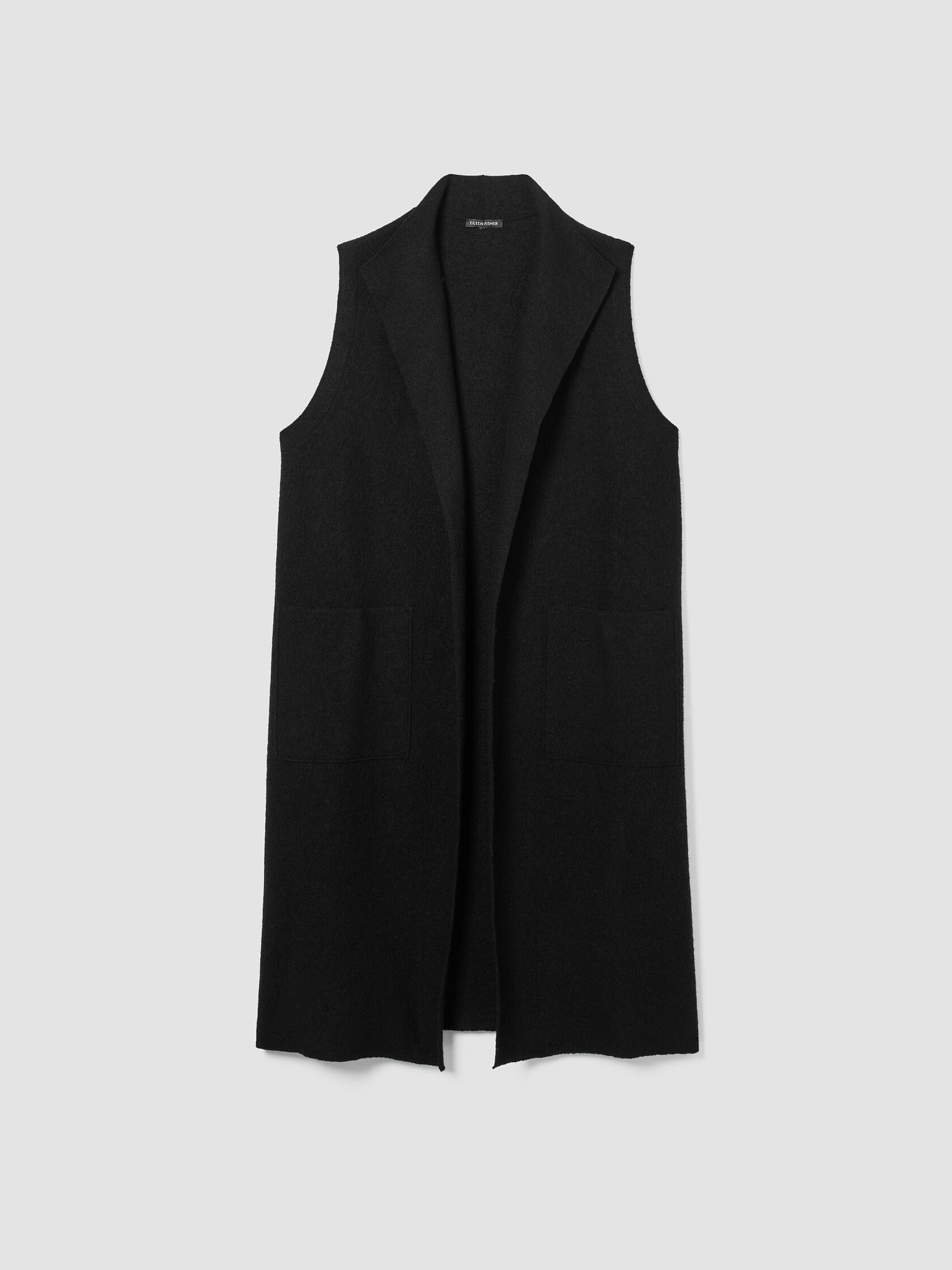 Lightweight Boiled Wool Shawl Collar Vest in Regenerative Wool