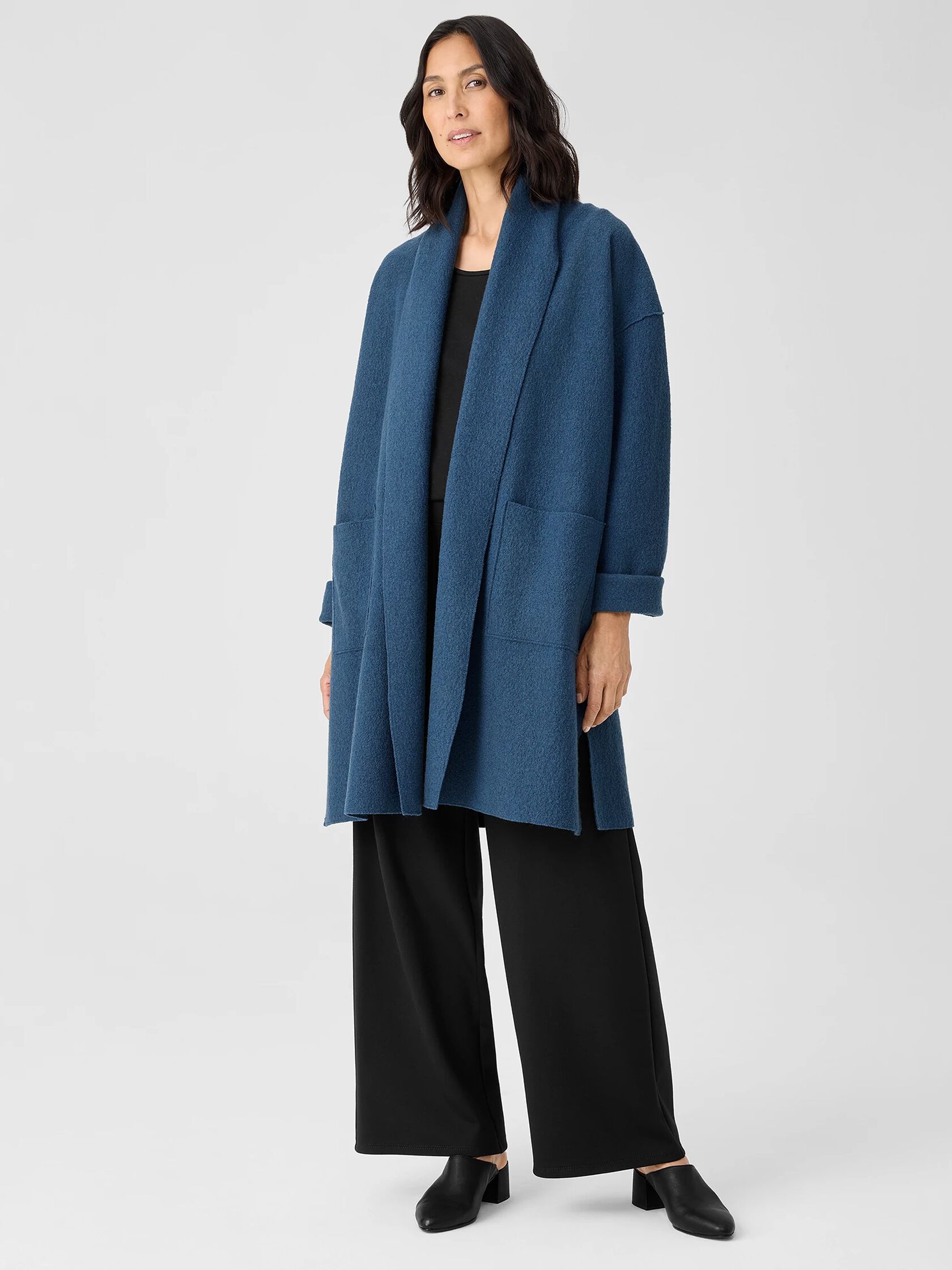 Lightweight Boiled Wool Coat