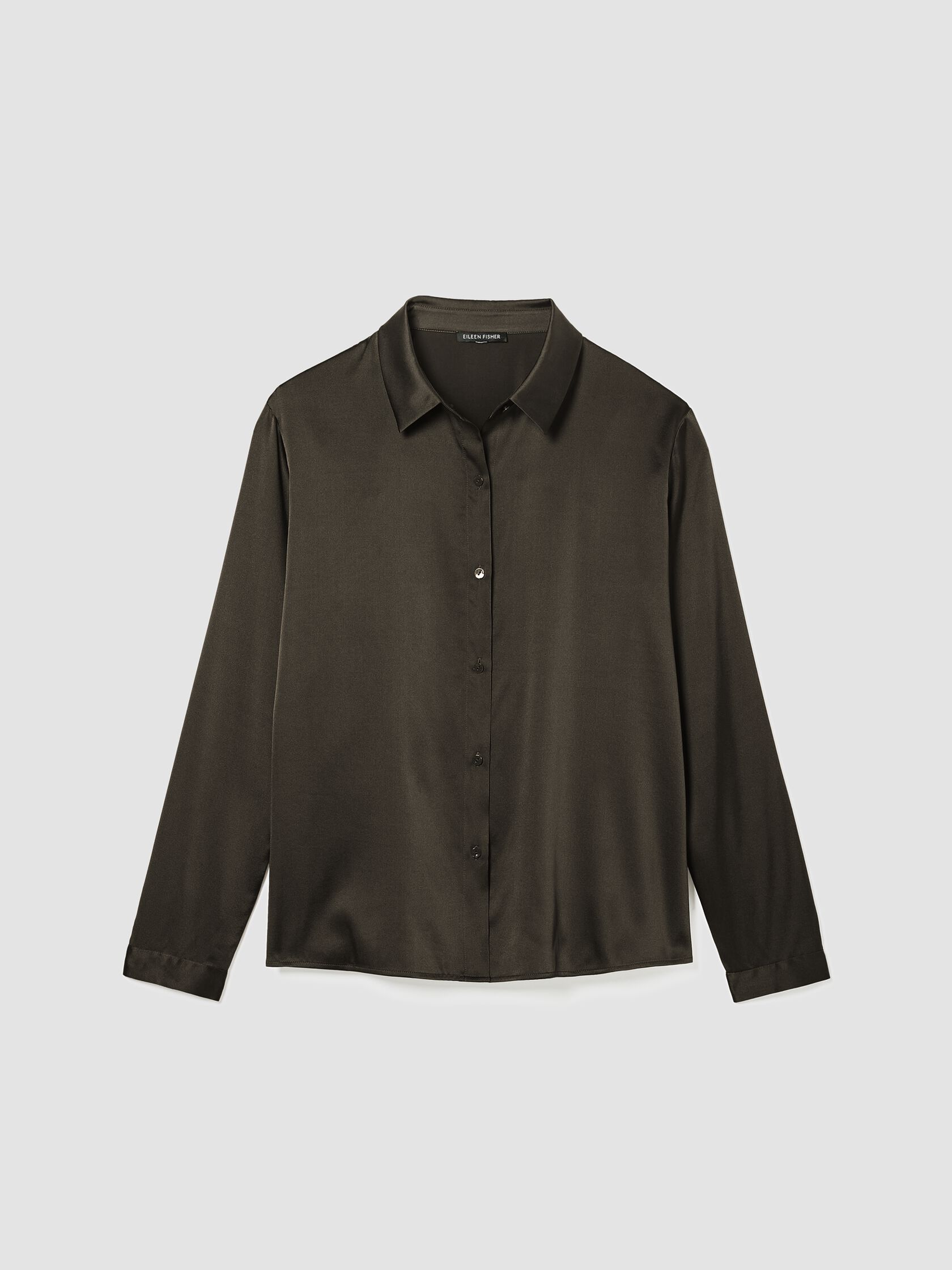 Stretch Silk Charmeuse&nbsp;Classic Collar Shirt