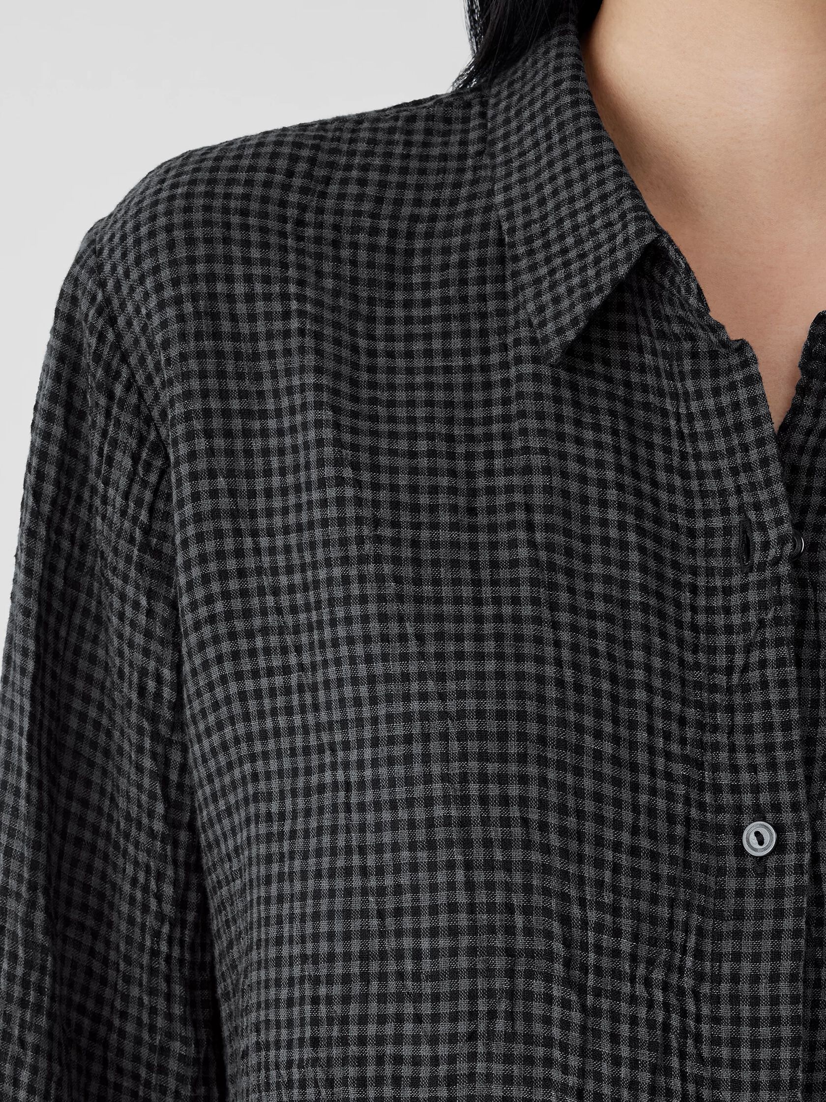 Puckered Organic Linen Classic Collar Shirt