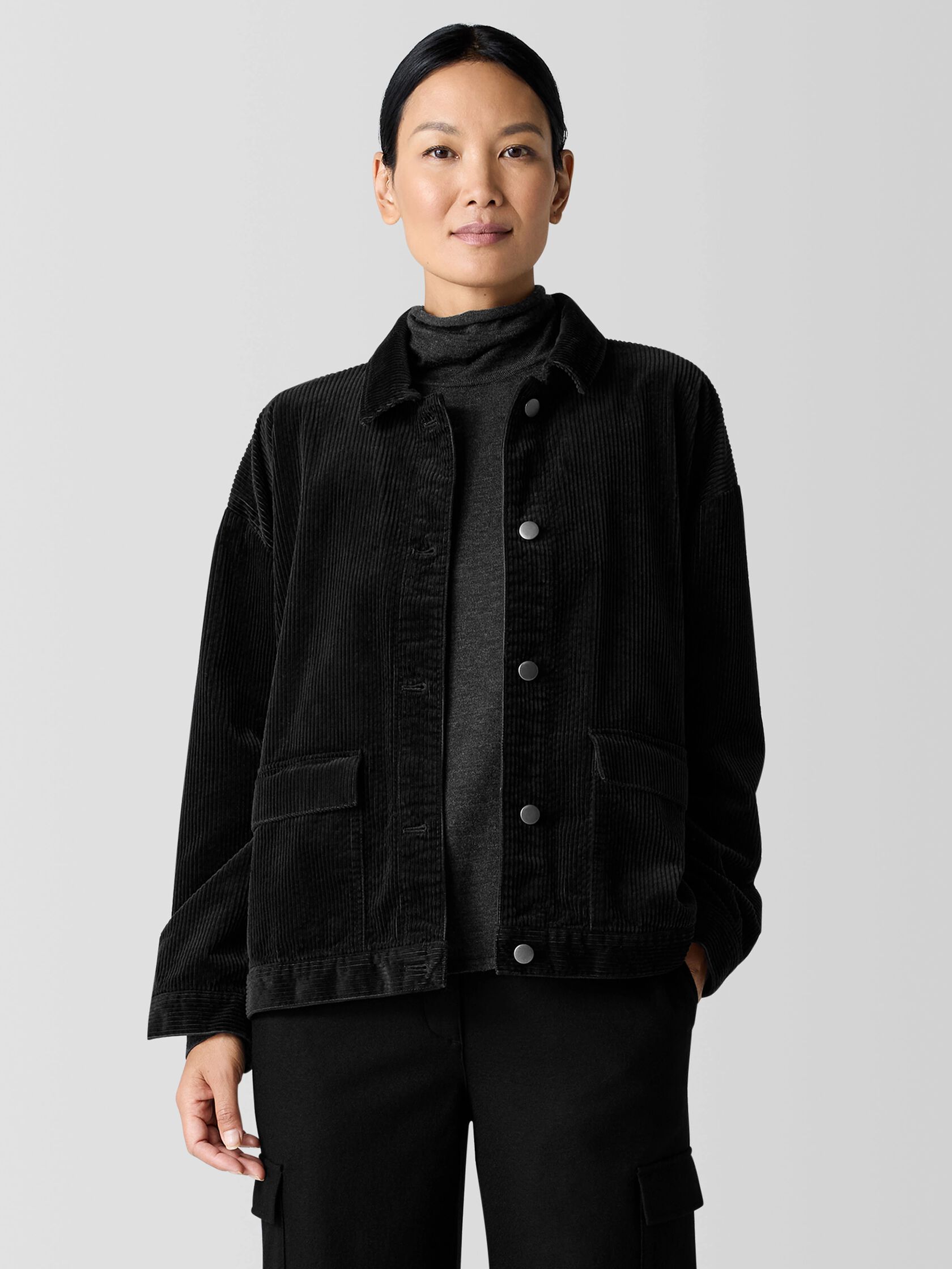 Organic Cotton Corduroy Classic Collar Jacket