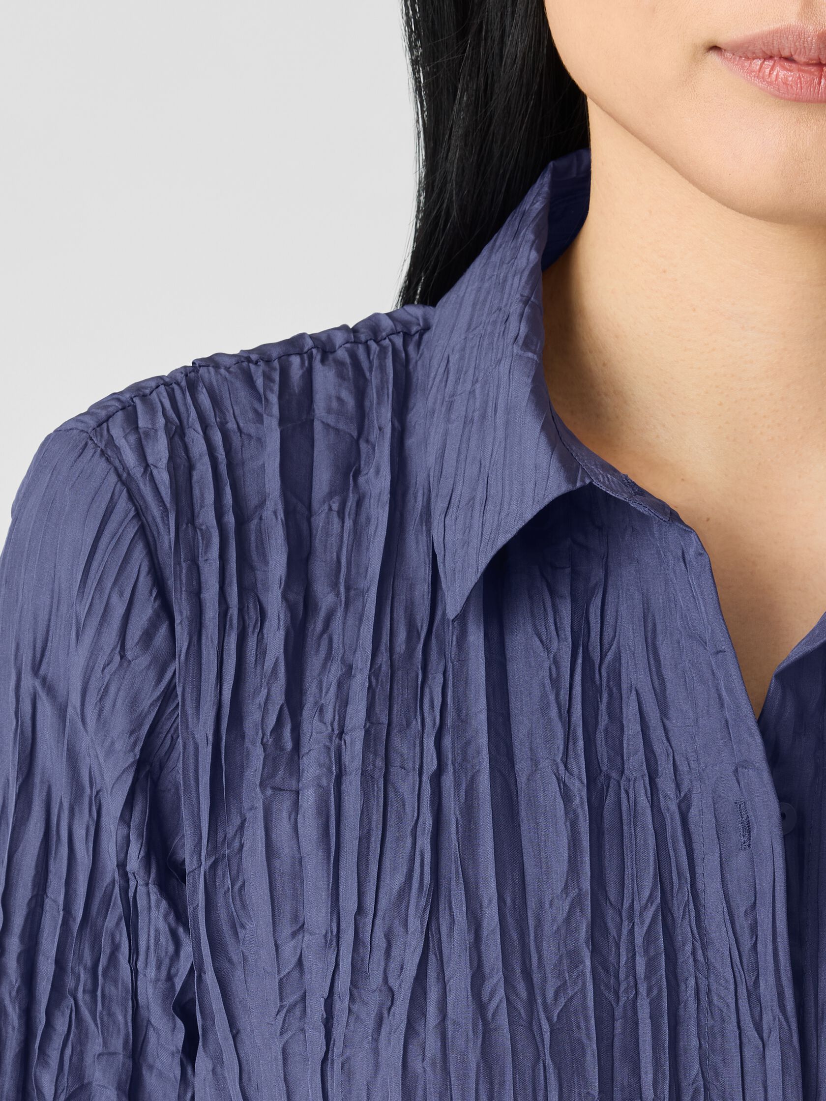 Crushed Silk Classic Collar Shirt