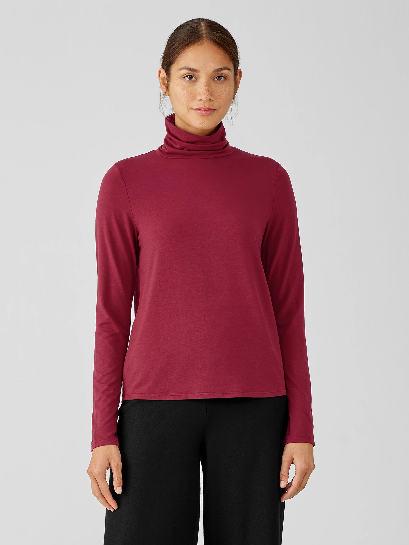 Fine Jersey Scrunch Neck Top