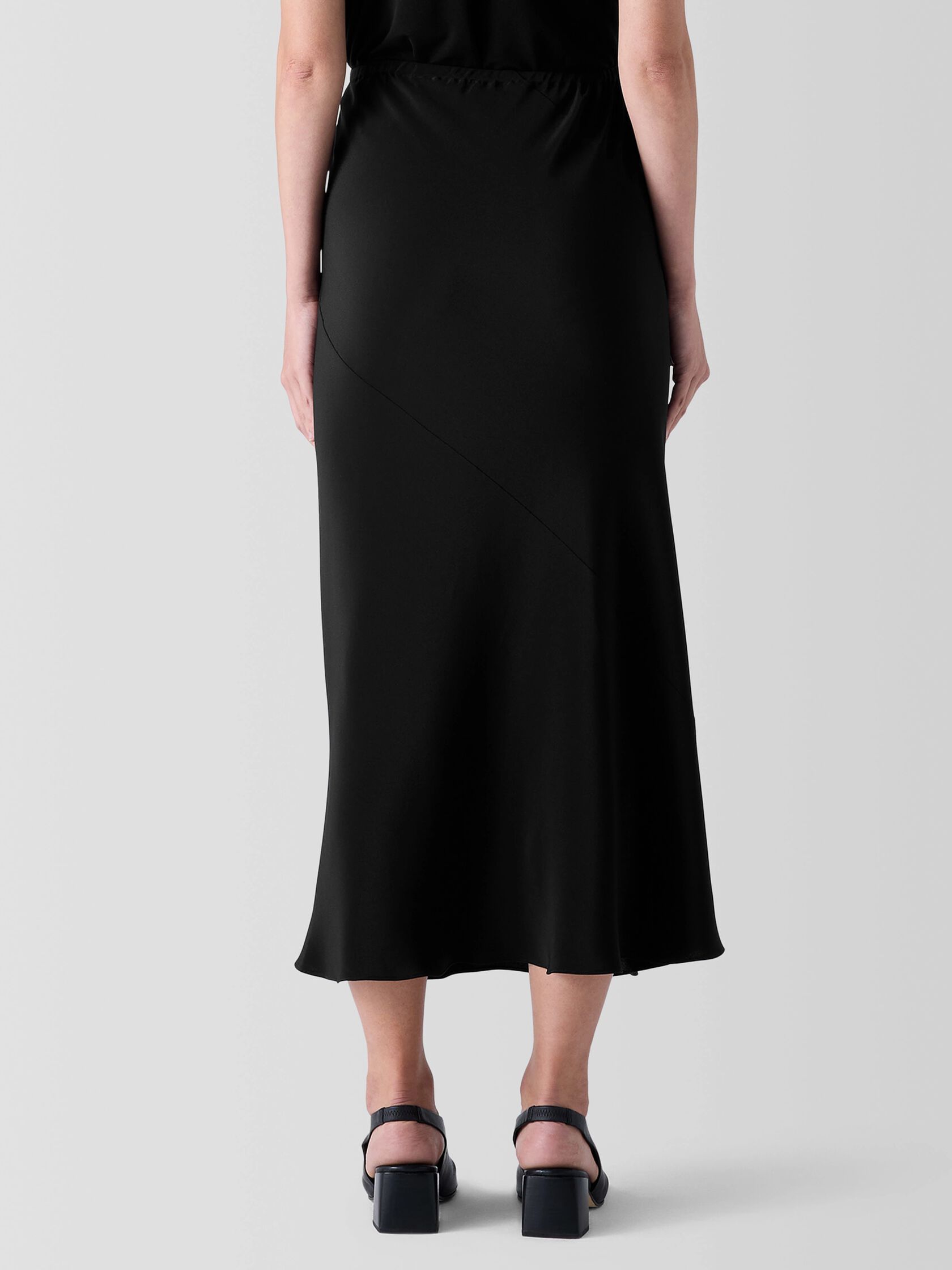Silk Double Crepe Bias Skirt