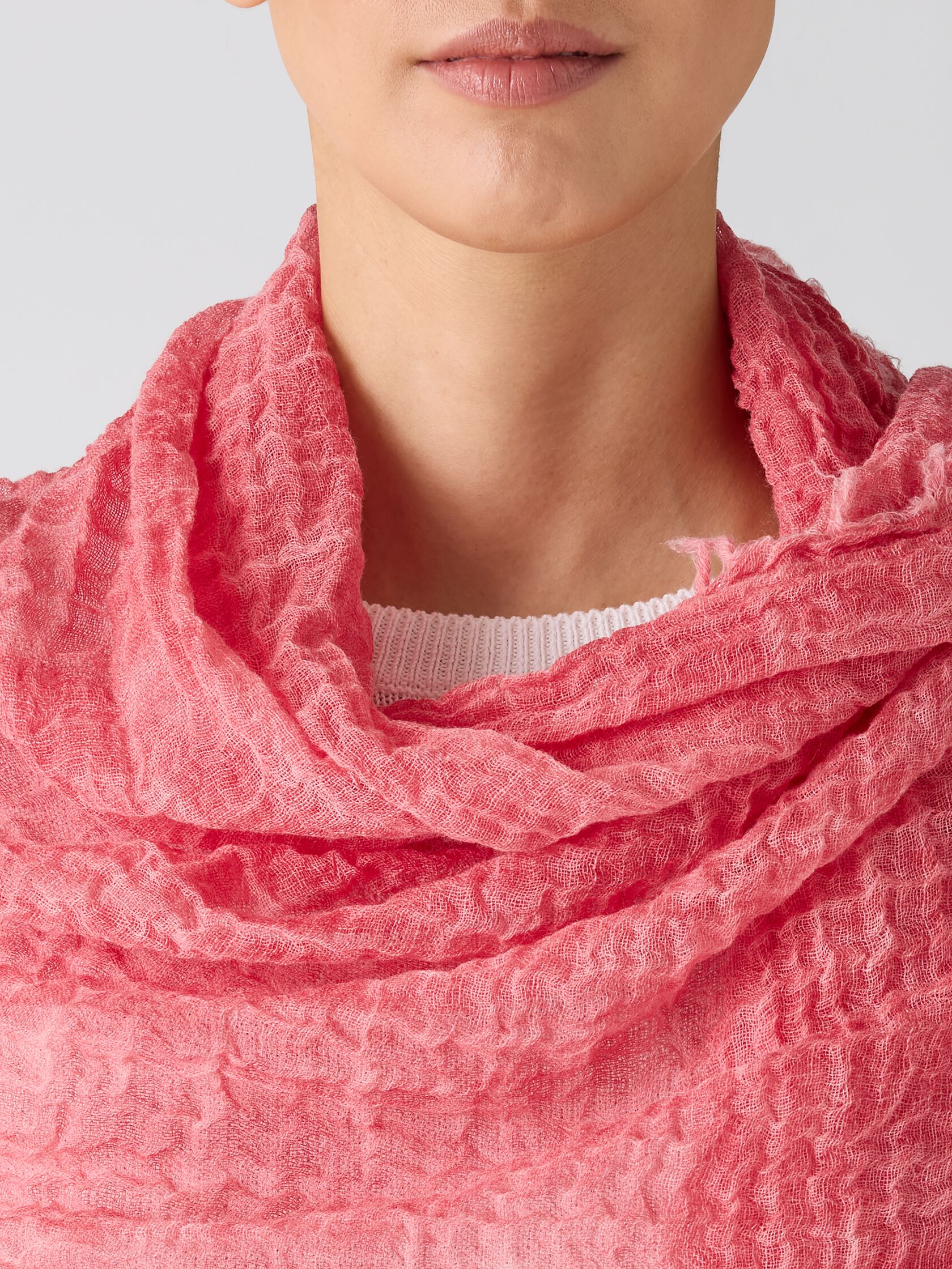 Textured Maltinto Wool Gauze Scarf