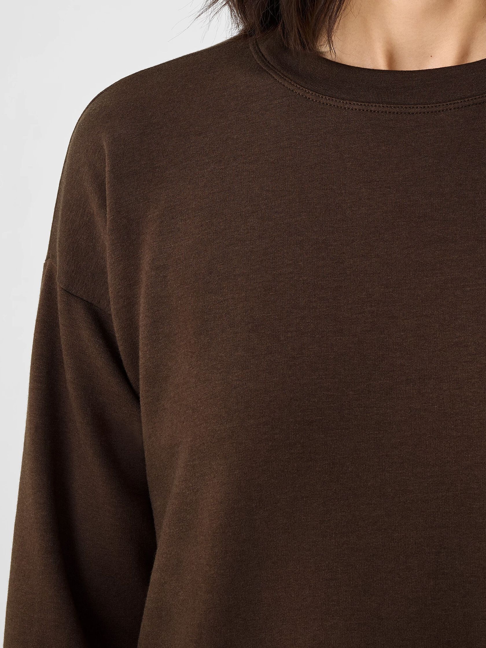Cozy Brushed Terry Hug Crew Neck Long Top