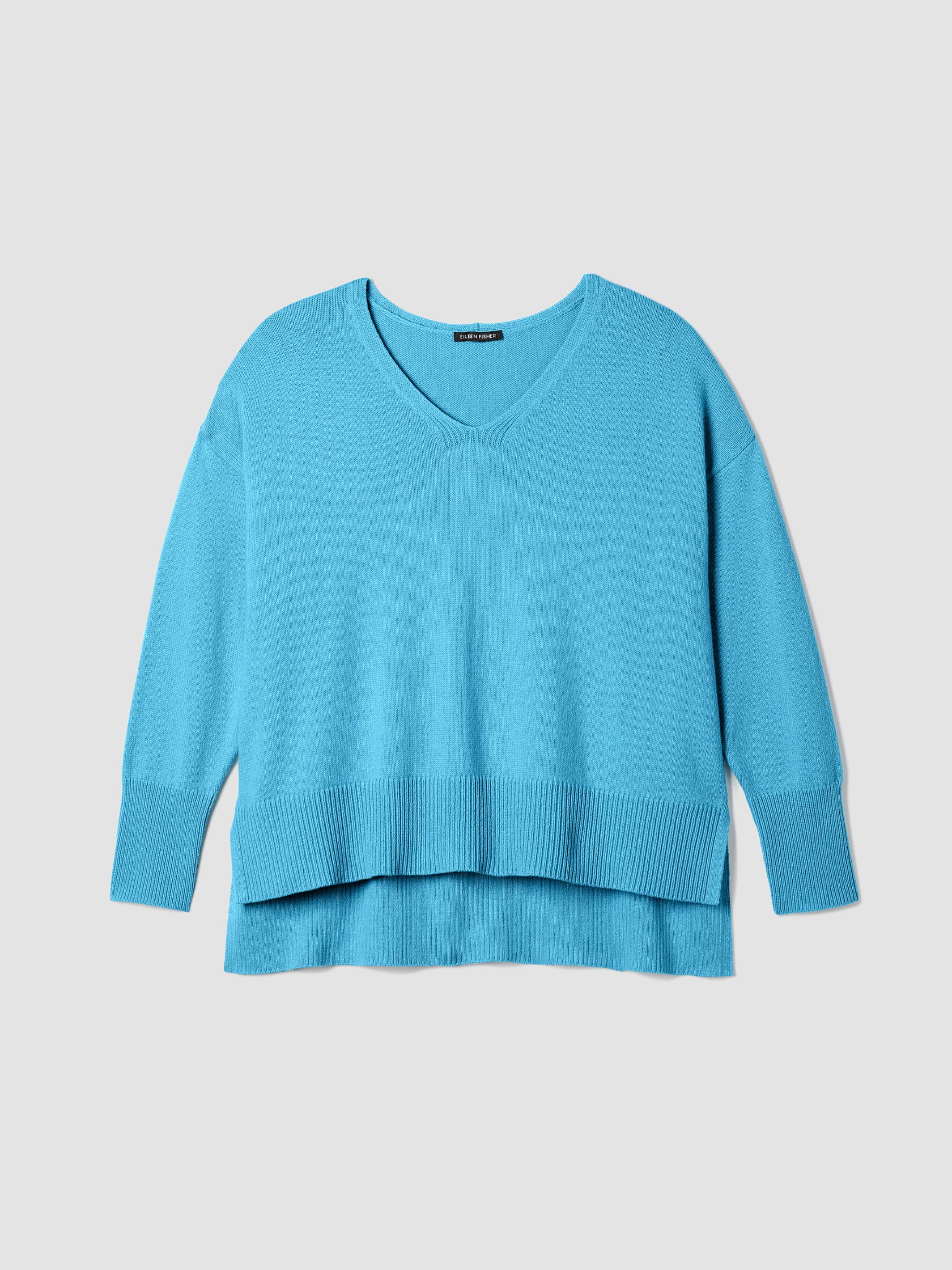 Cotton and Recycled Cashmere V-Neck Top