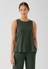 Stretch Jersey Knit Jewel Neck Tank