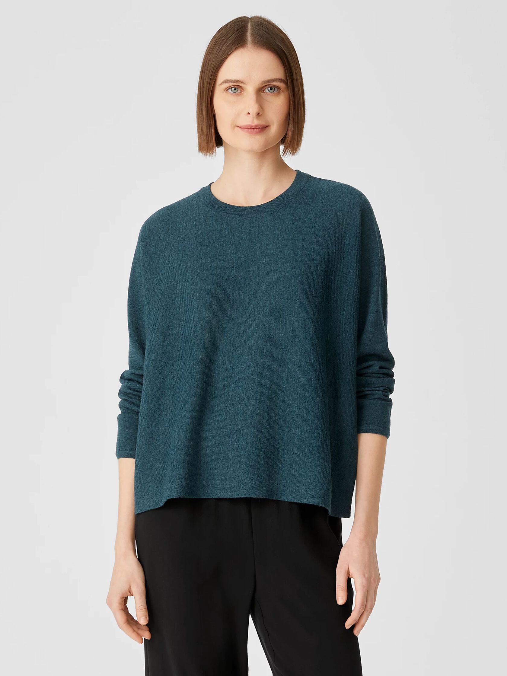 Washable Wool Crepe Top in Regenerative Wool