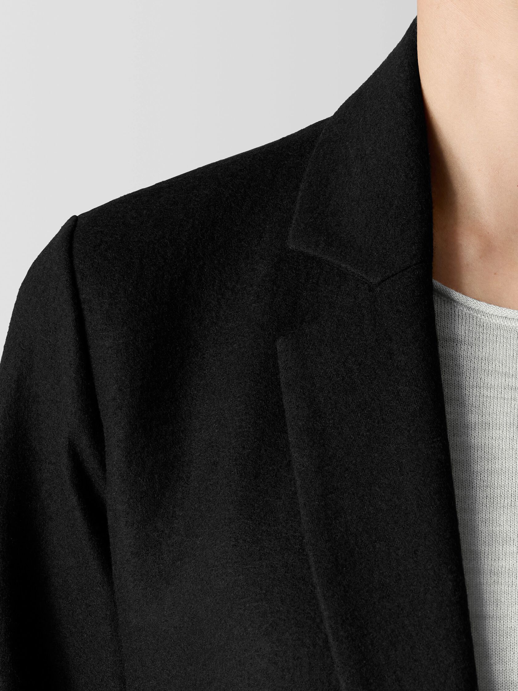 Felted Wool Jersey Long Blazer in Regenerative Wool