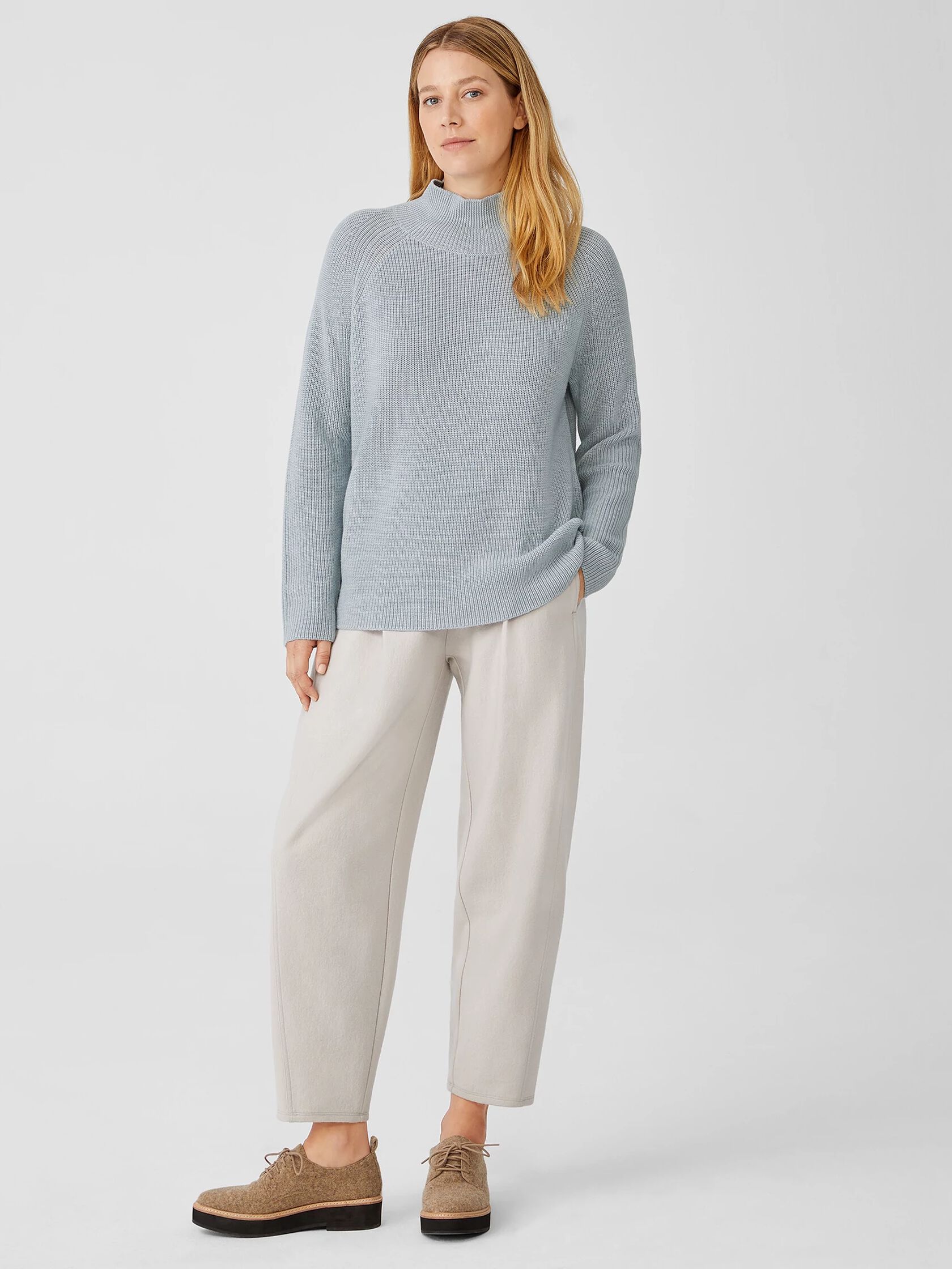 Merino Turtleneck Top in Responsible Wool