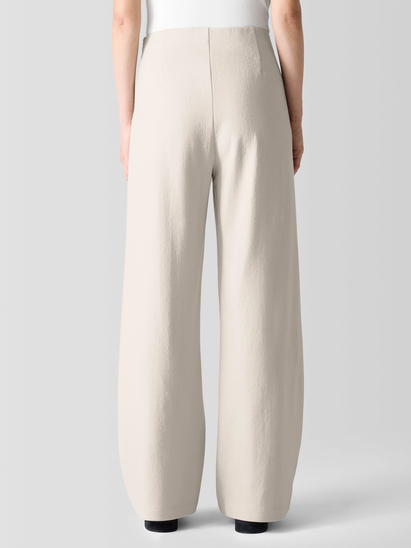 Felted Wool Jersey&nbsp;Wide-Leg Long Pant in Regenerative Wool