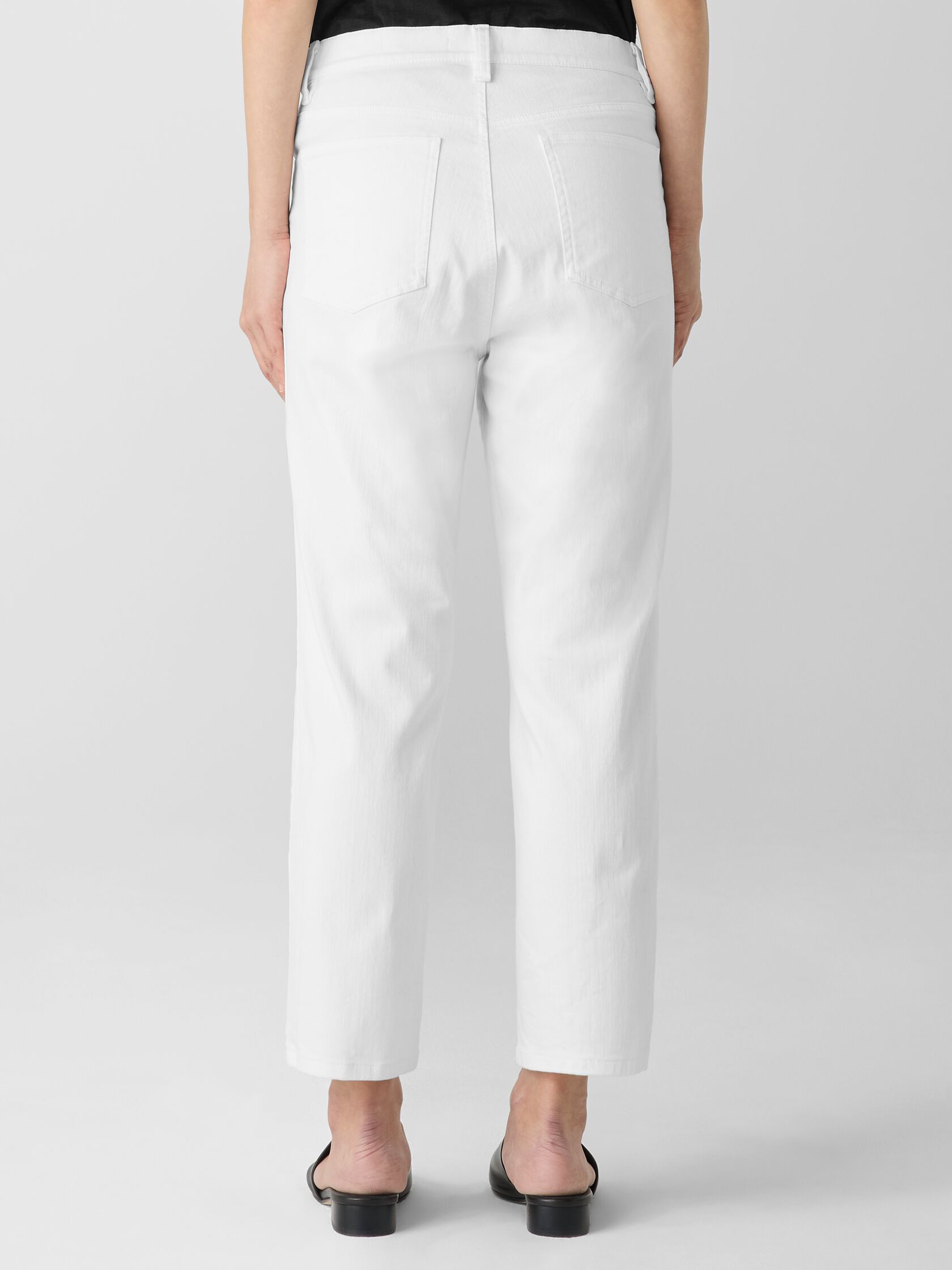 Garment-Dyed Organic Cotton Denim Cropped Jean