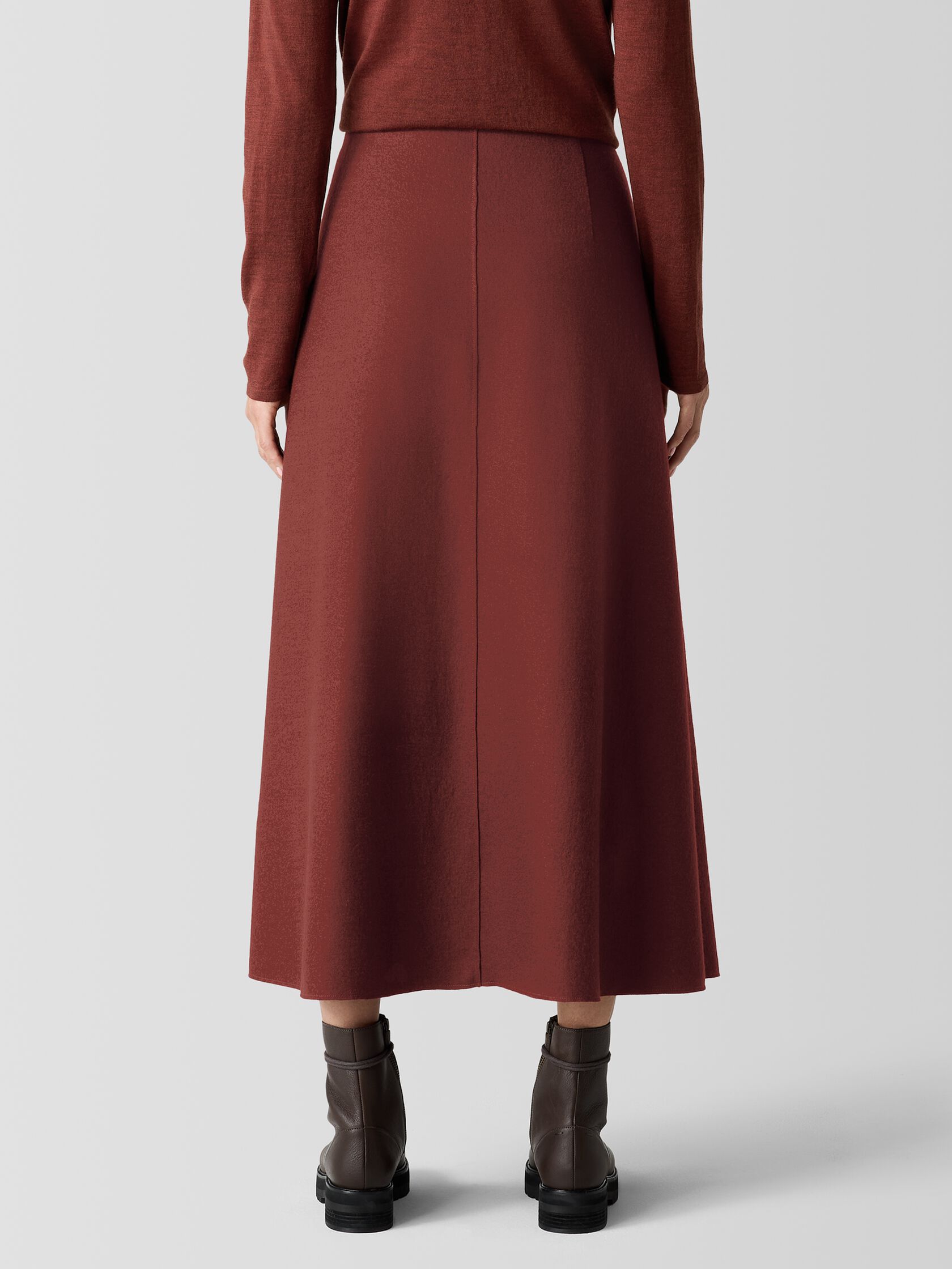 Felted Wool Jersey A-Line Skirt in Regenerative Wool