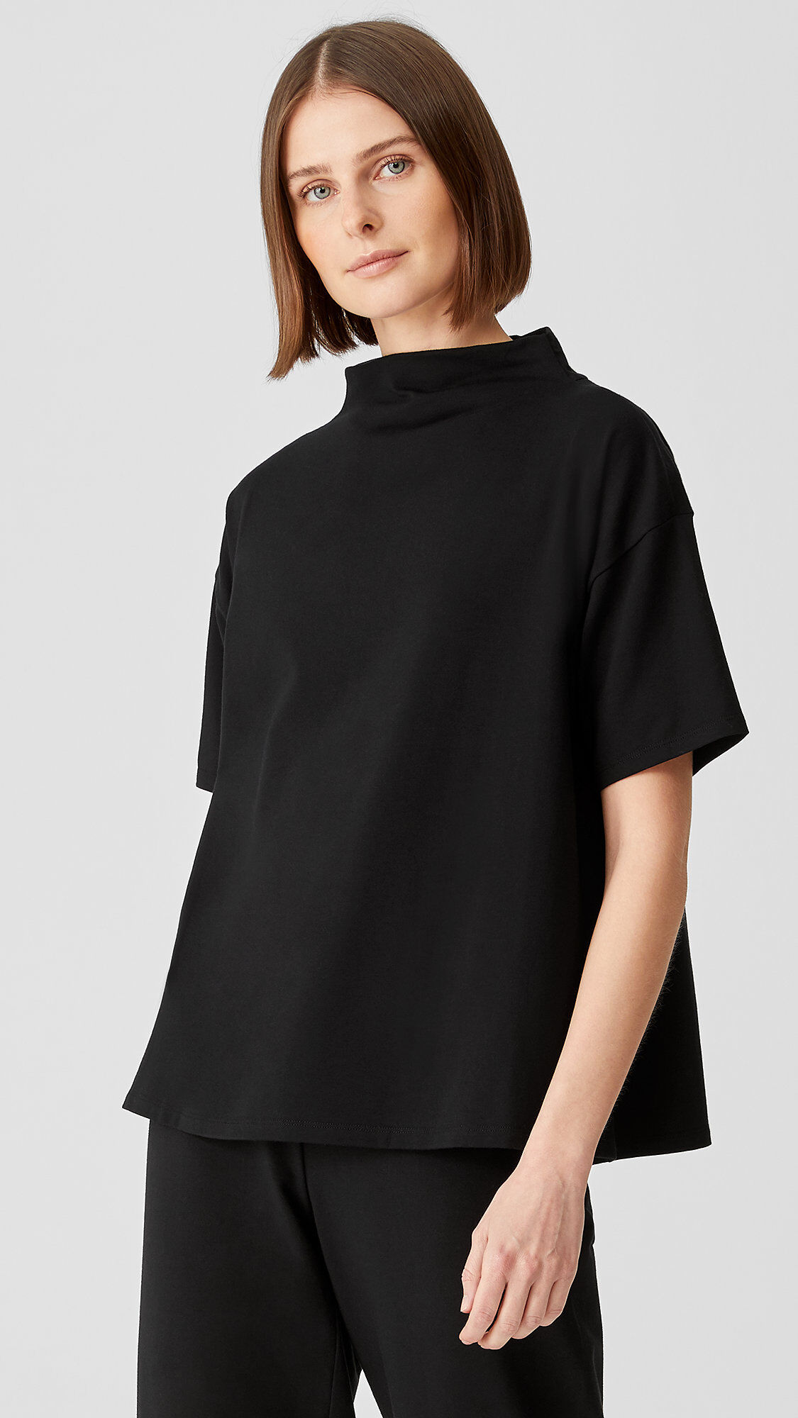 Traceable Organic Cotton Jersey Funnel Neck Top