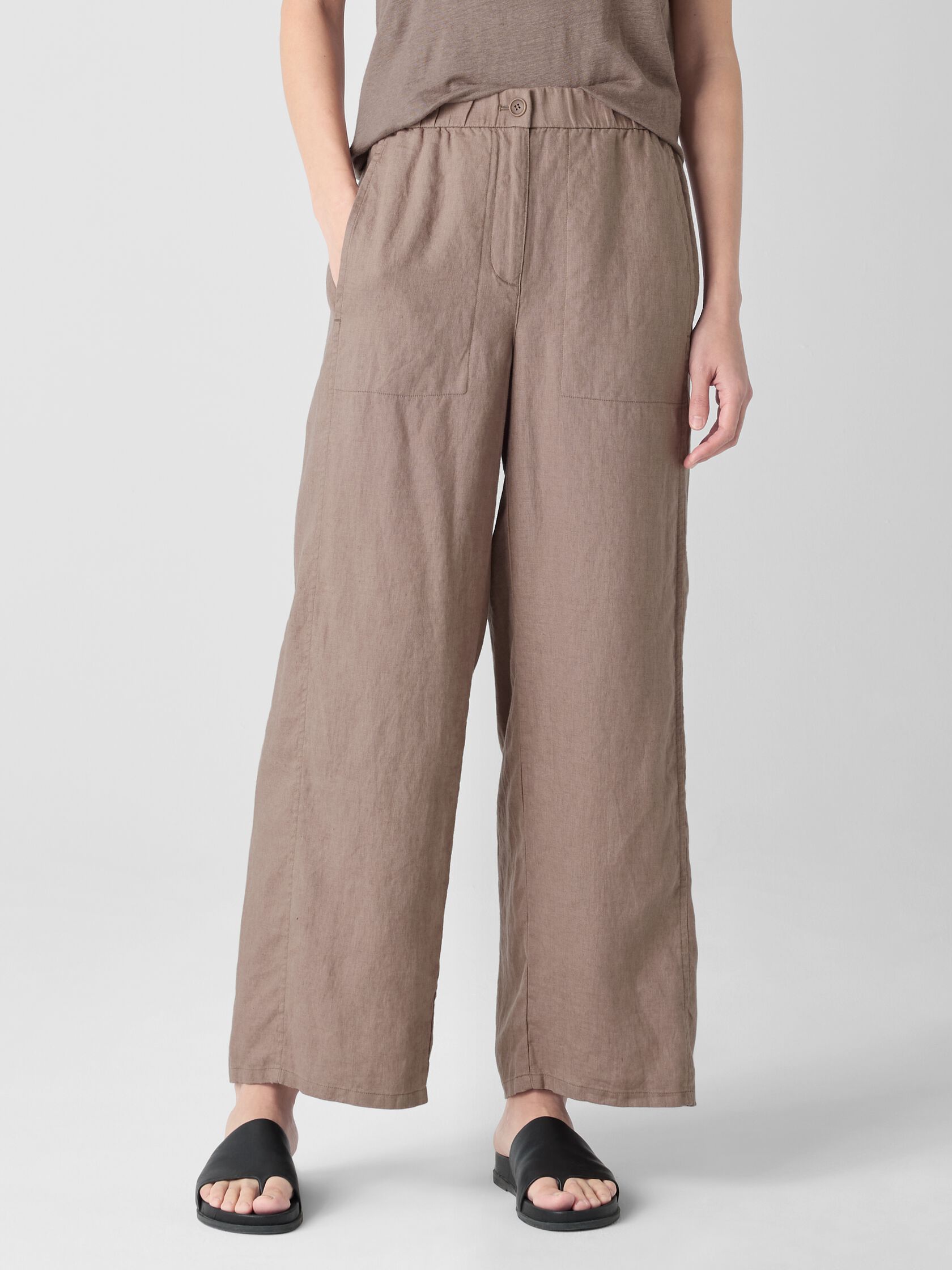 Organic Linen Wide-Leg Trouser Pant