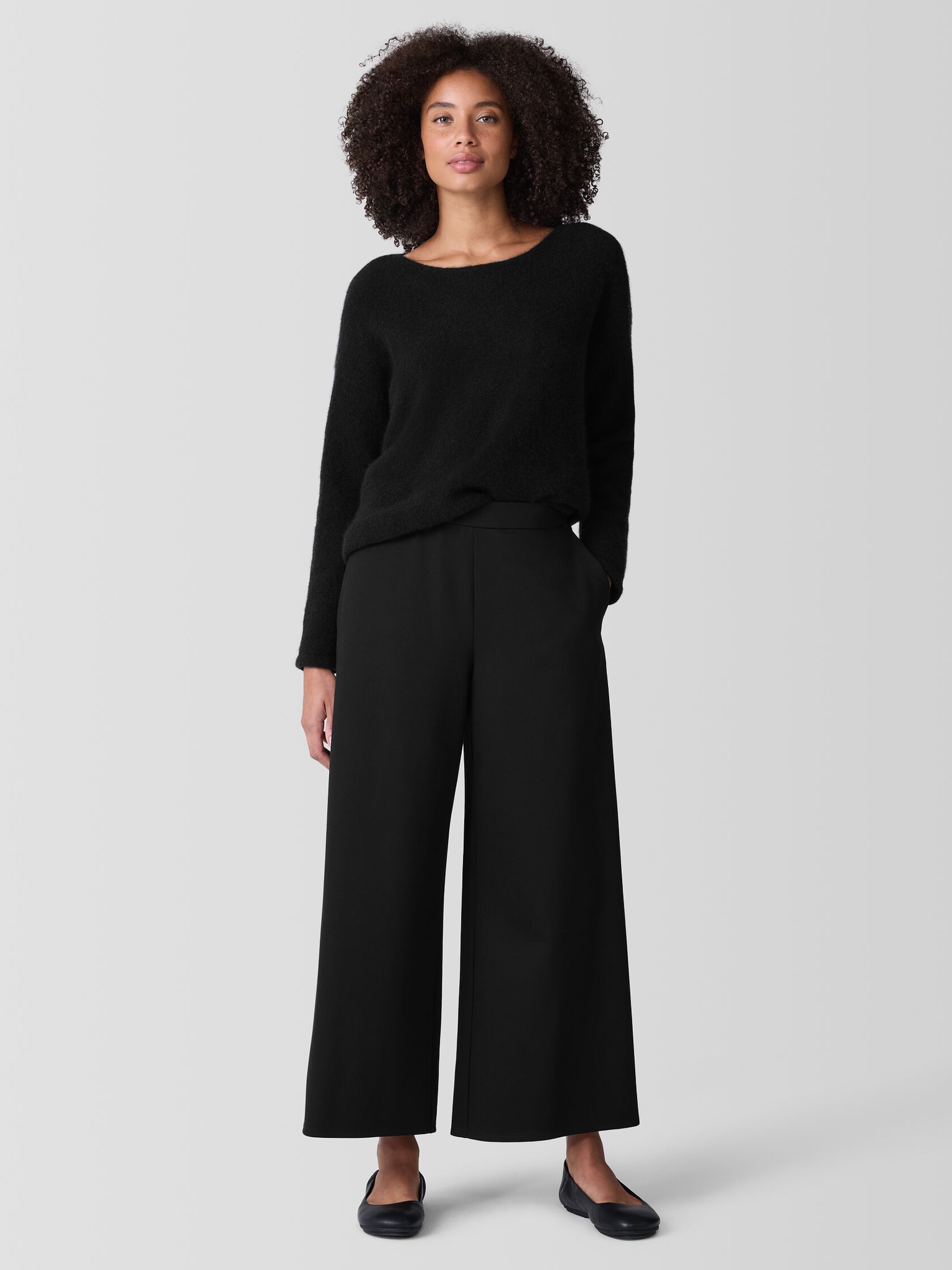 Lightweight Ponte Wide-Leg Pant