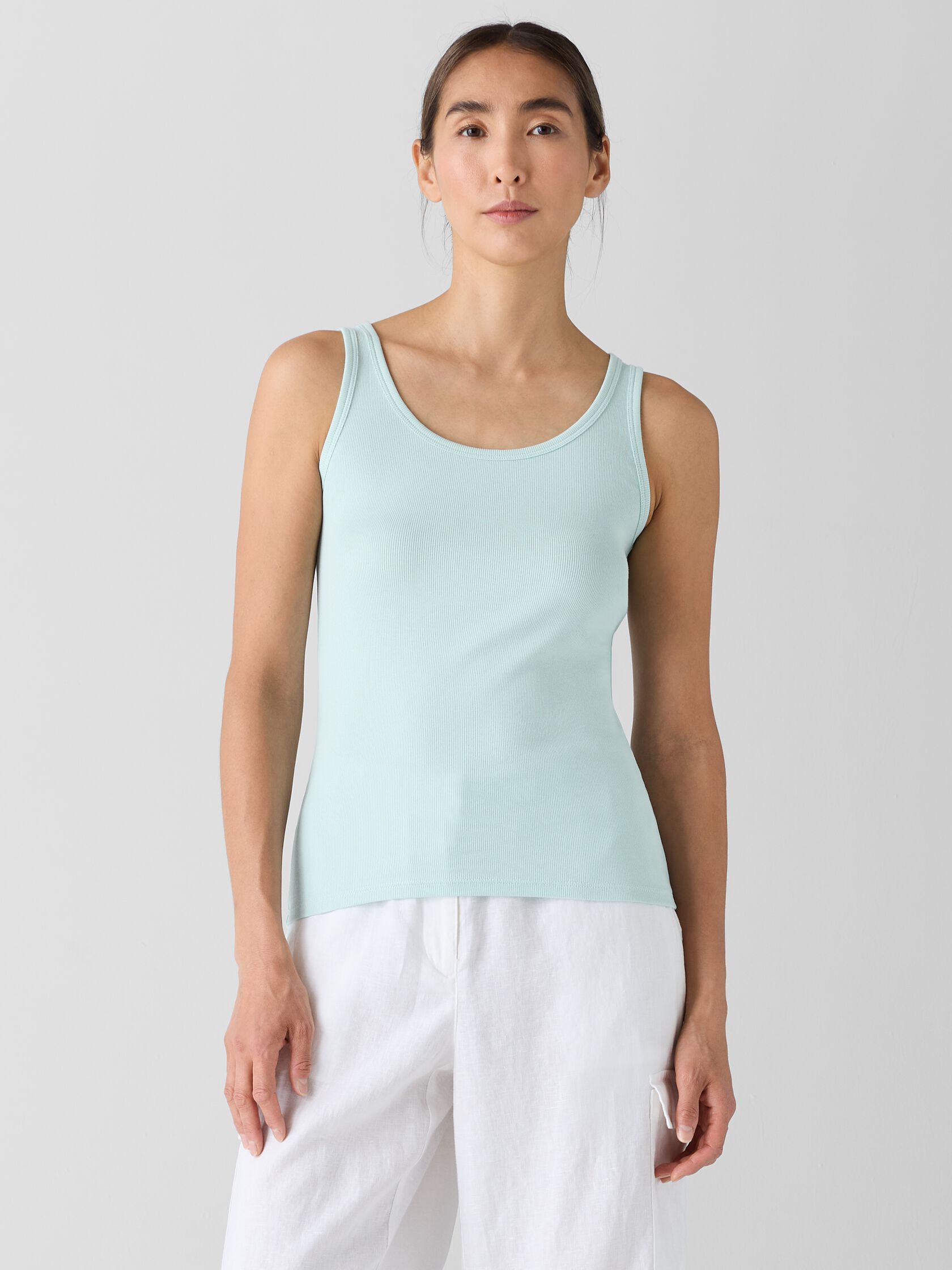 Organic Cotton Stretch Rib Slim Tank