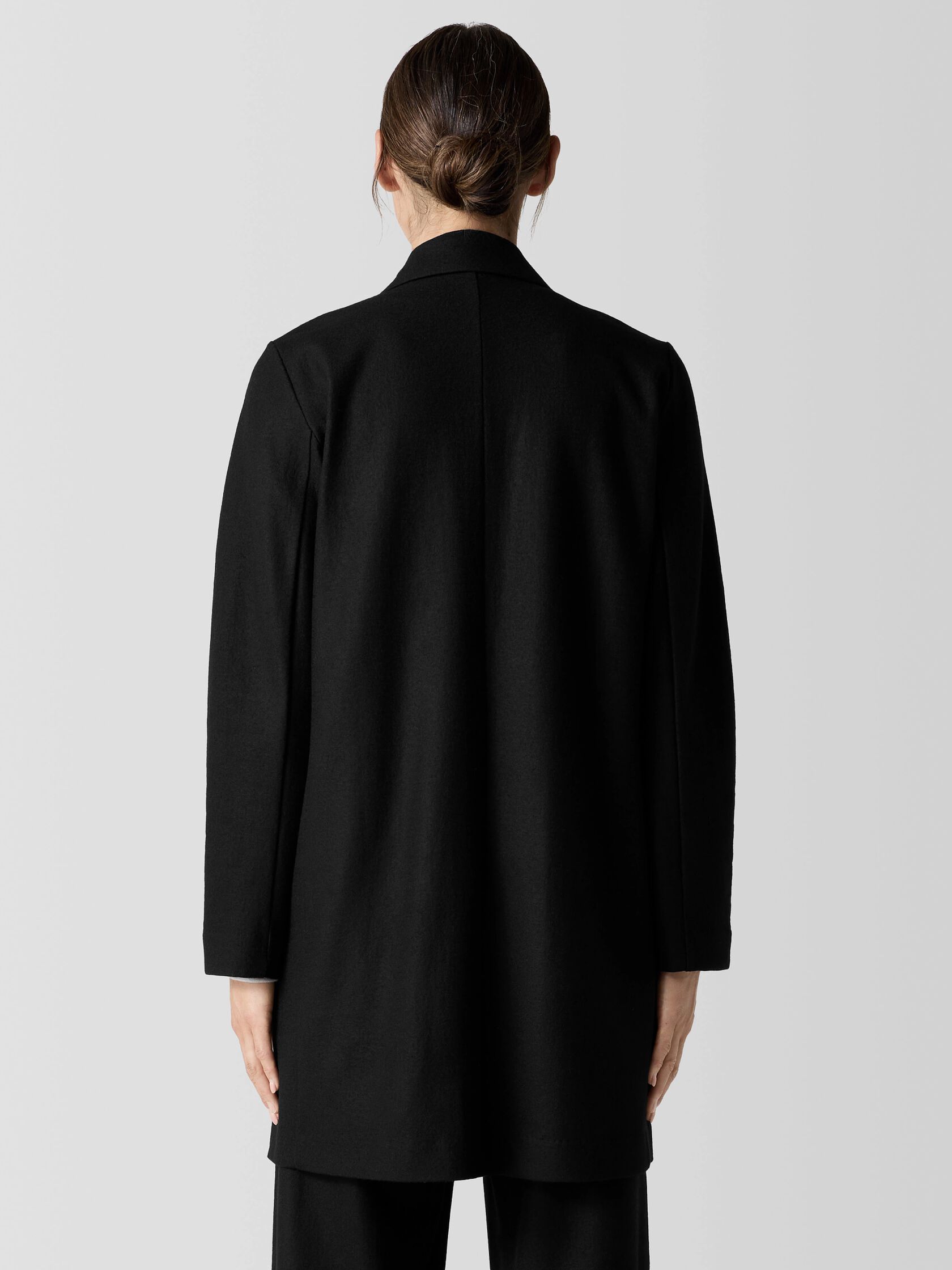 Felted Wool Jersey Long Blazer in Regenerative Wool