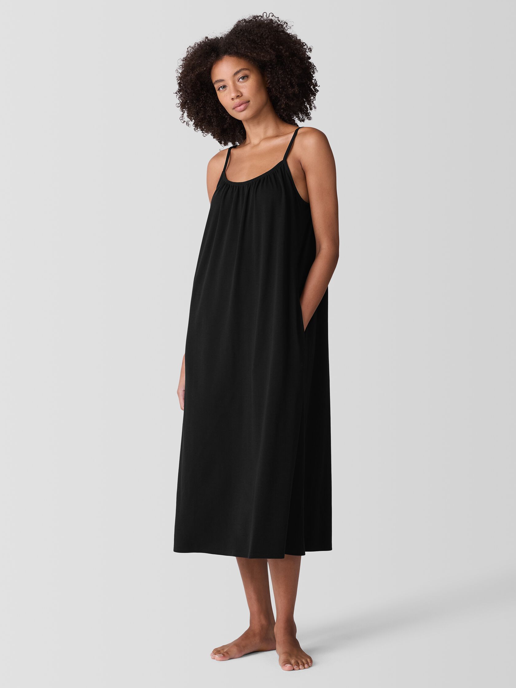 Organic Cotton Interlock Cami Sleep Dress