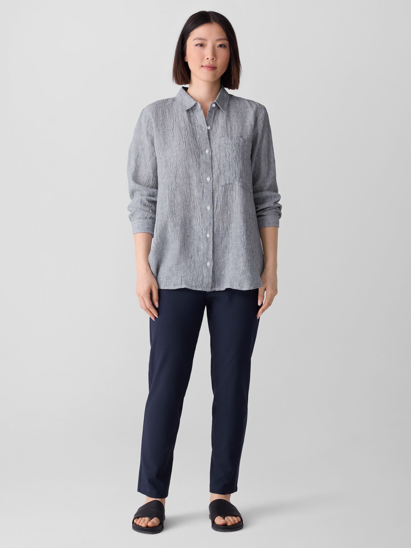 Washable Stretch Crepe Slim Pant