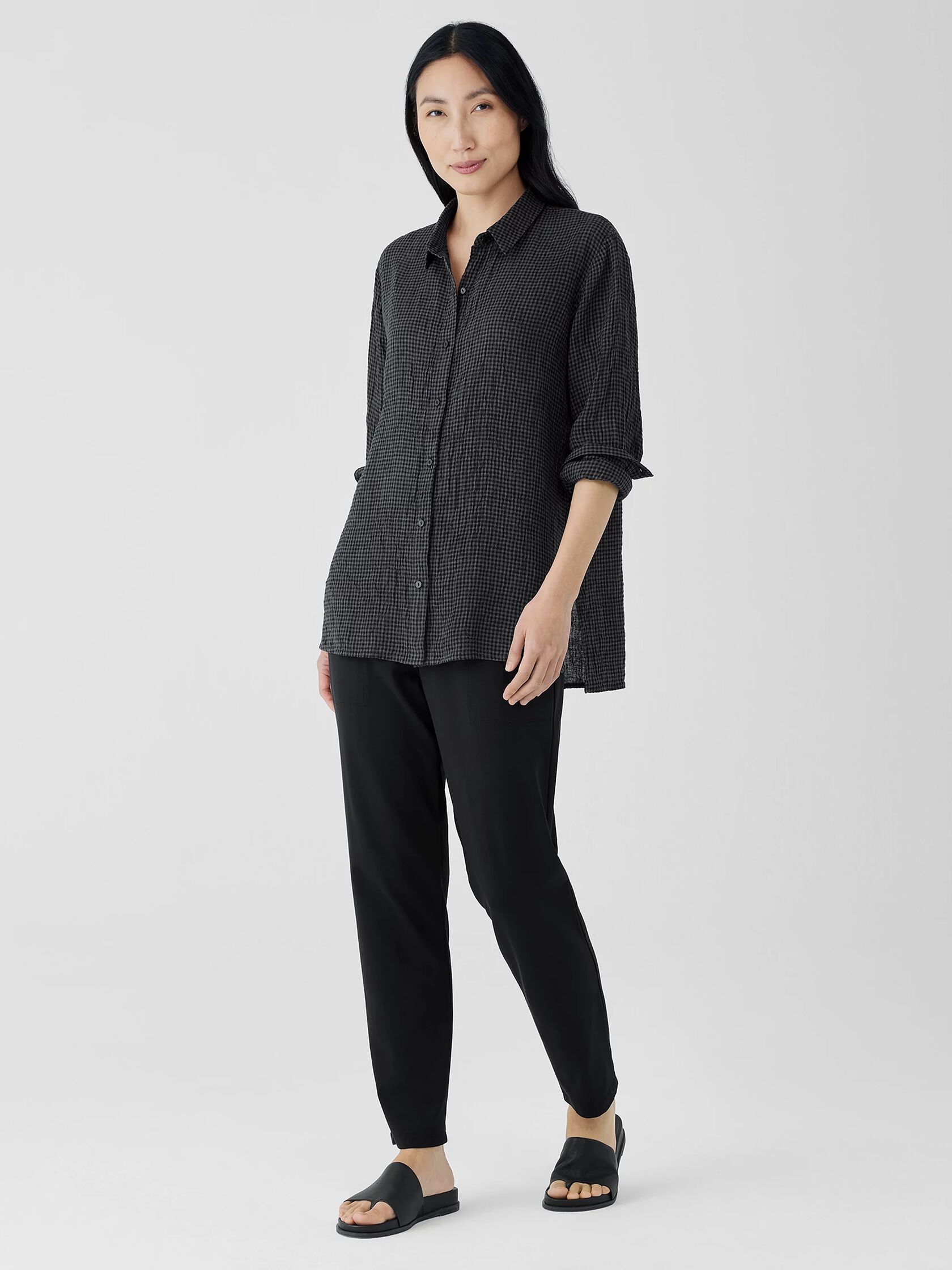 Puckered Organic Linen Classic Collar Shirt